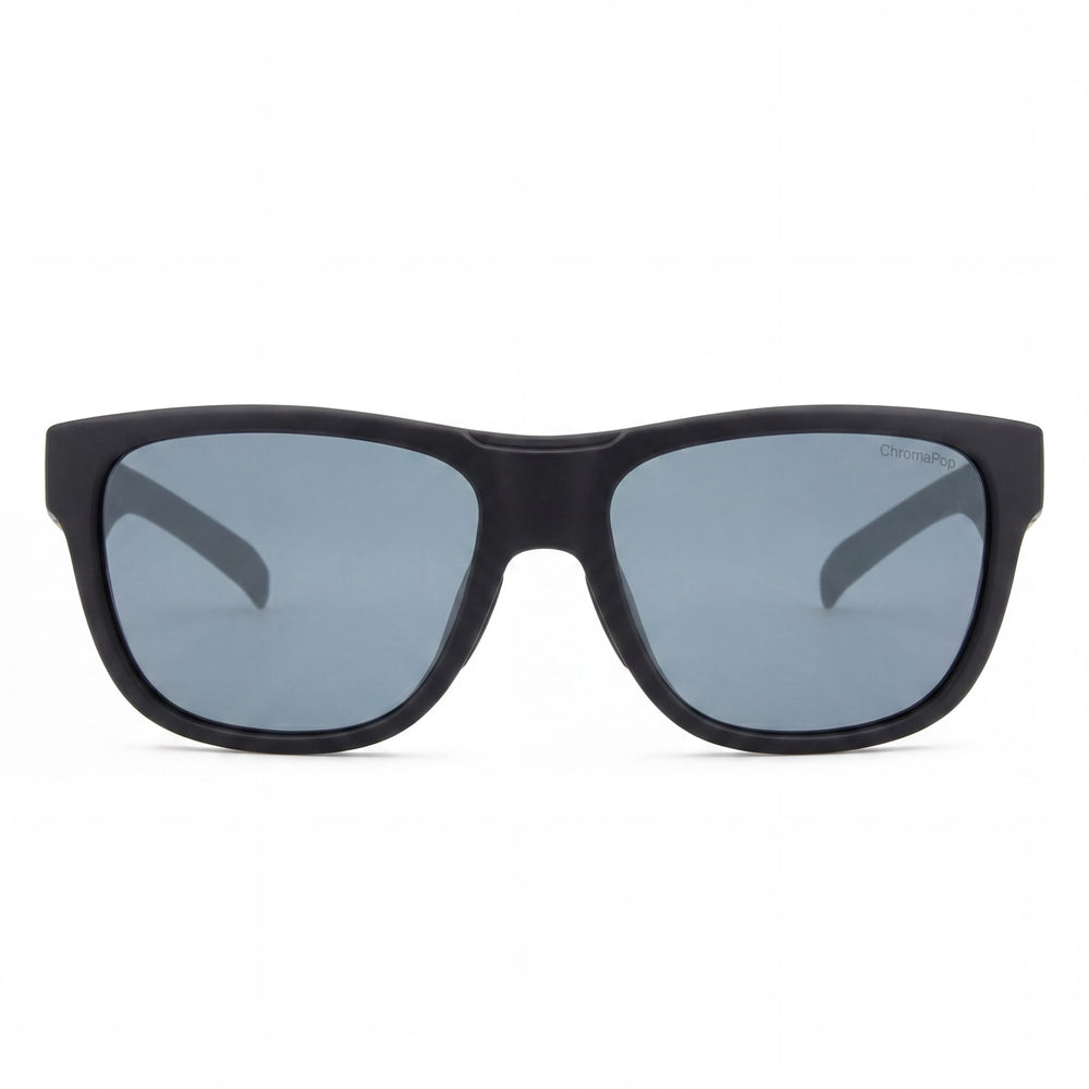 Smith lowdown Unisex Black Plastic Frame Sunglasses, Silver Polycarbonate Non-Polarized Anti-Reflective Lenses, 54mm