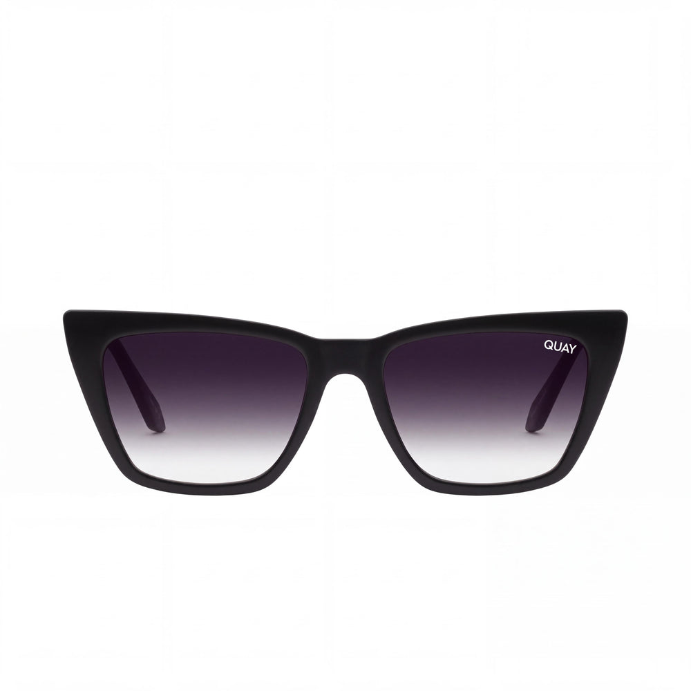 QUAY AUSTRALIA Call the Shots Gafas de sol de ojo de gato negras degradadas de plástico 100% protección UV para mujer 145mm