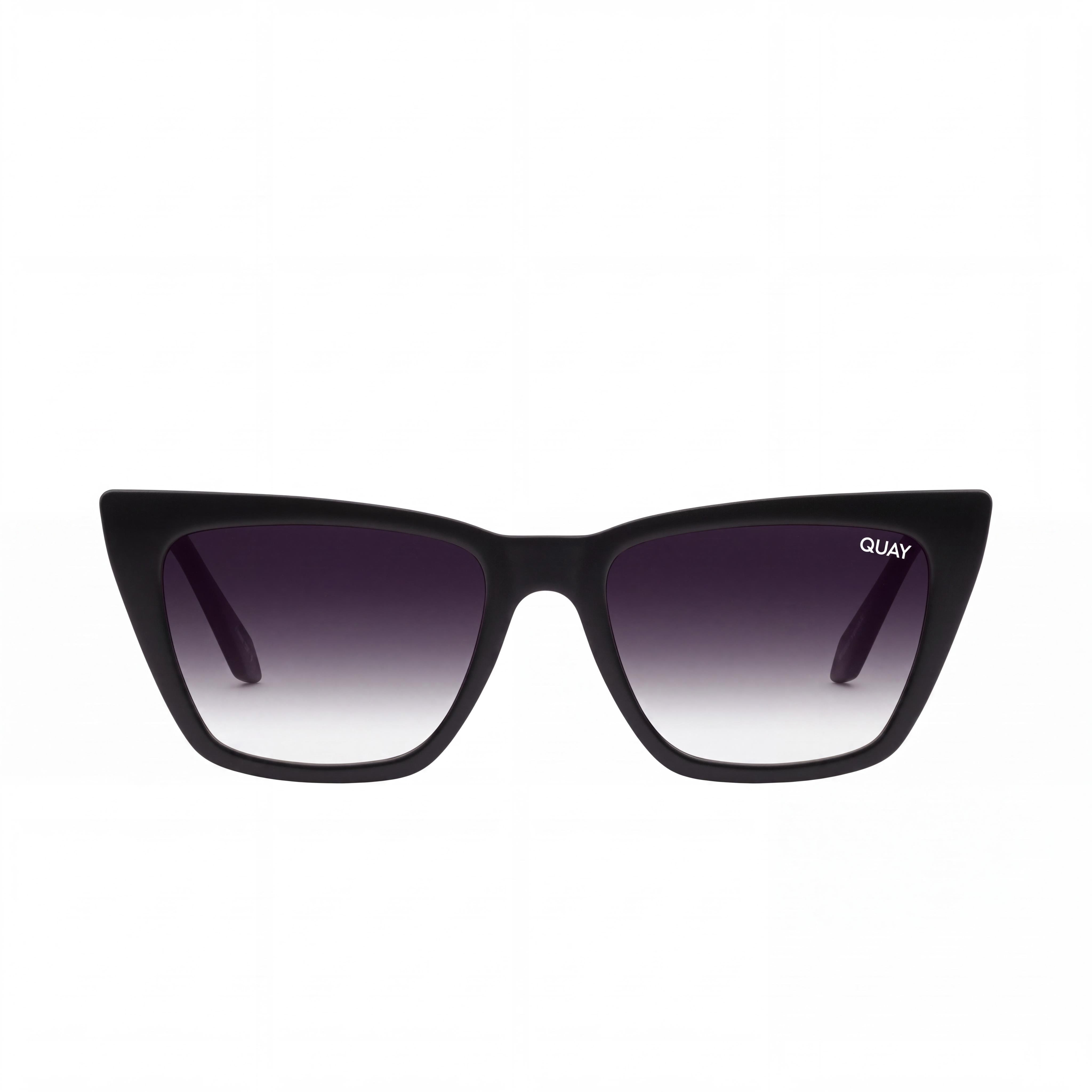 QUAY AUSTRALIA Call the Shots Women's Cat Eye Black Fade Plastic 100% UV Protection Sunglasses 145mm, Photo 2