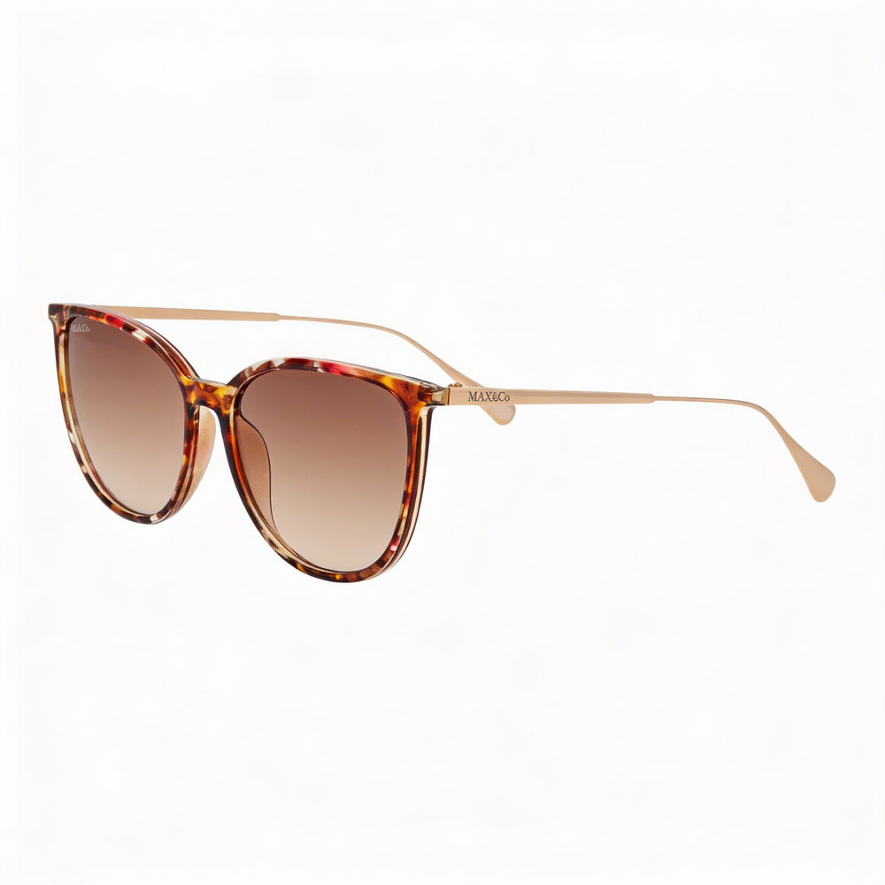Gafas de sol Max & Co. Modern para mujer con montura Havana inyectada y lentes marrones degradadas, 57-16-140