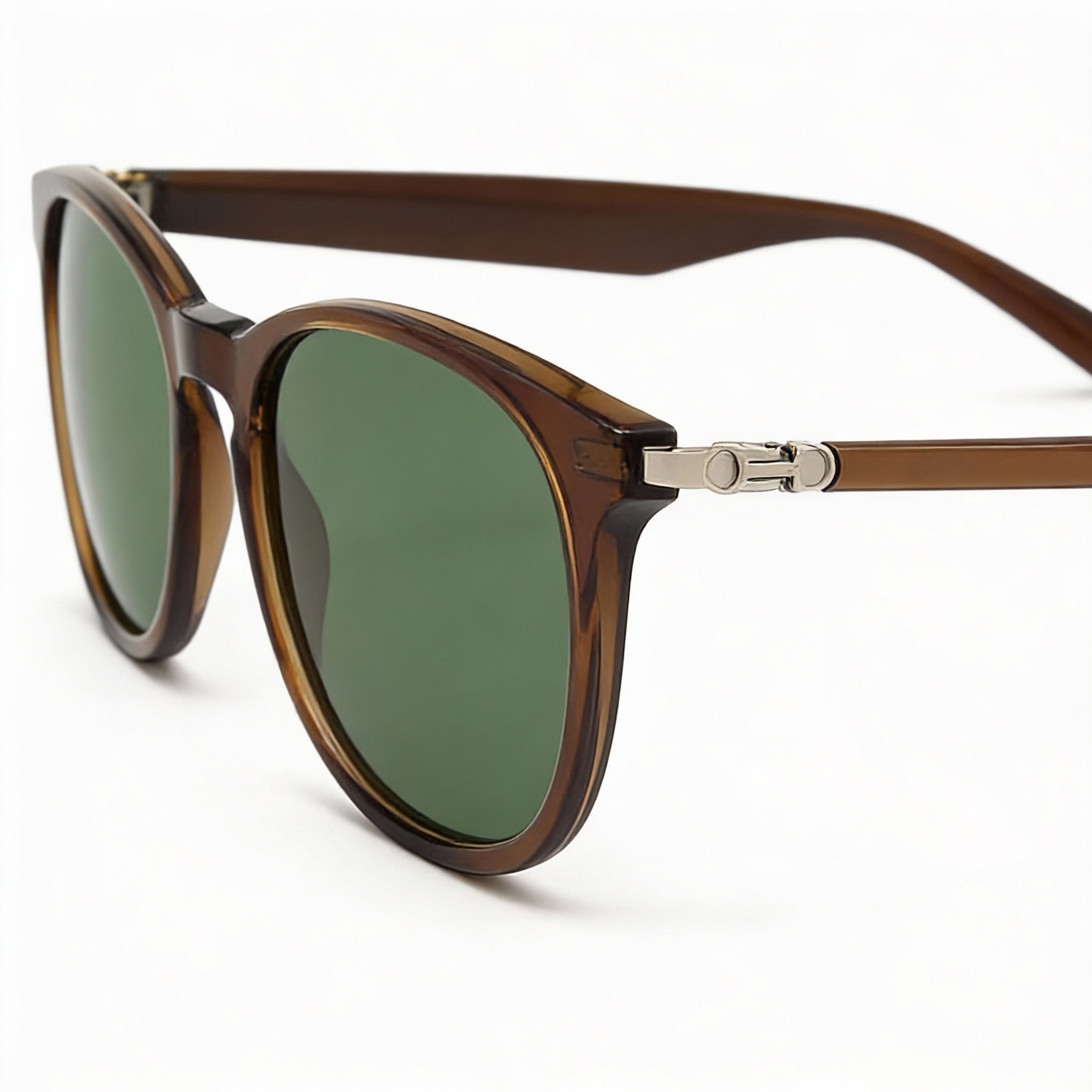 Salvatore Ferragamo SF 911S Unisex Brown Green Plastic Frame Green Lens UV Protection Sunglasses 58mm