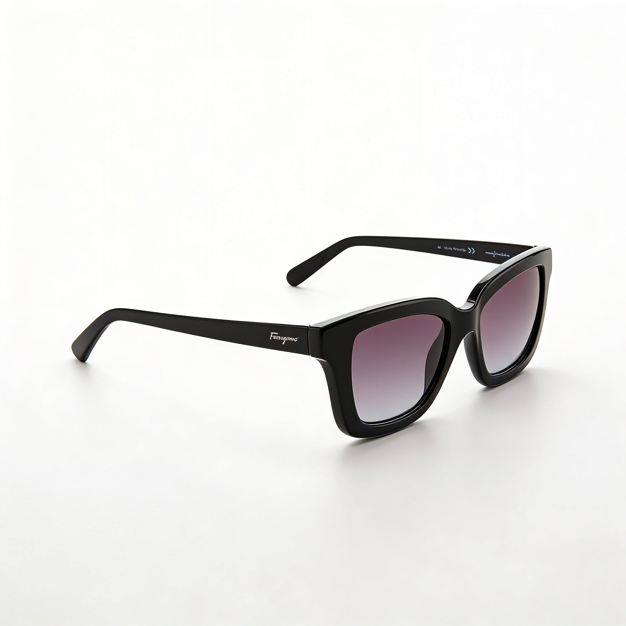 Ferragamo SF955S Women's Square Black Gold Plastic Frame Grey Gradient 100% UV Sunglasses 53mm, Photo 3