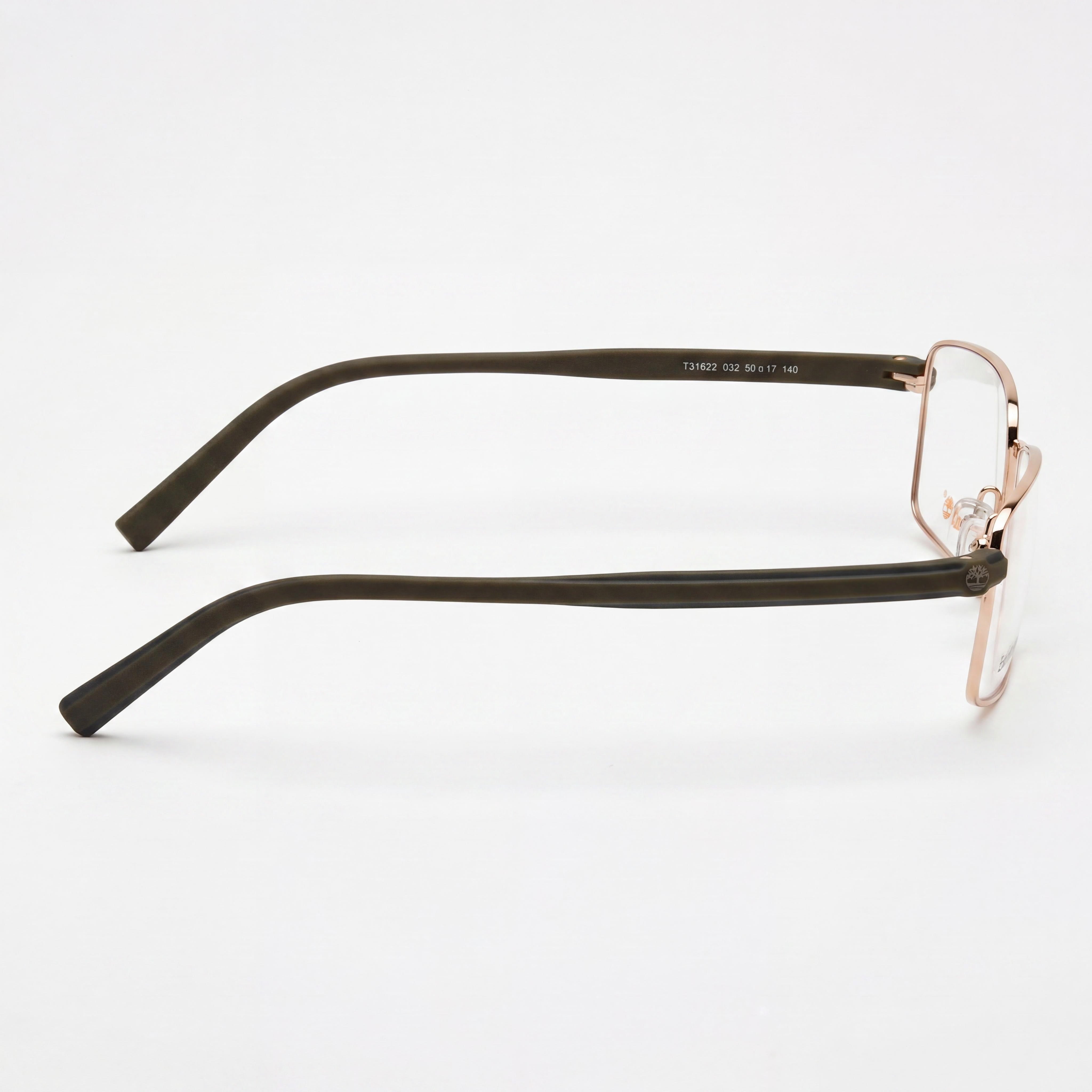 Gafas Timberland rectangulares de hombre, montura de metal negro mate, lentes transparentes 56-17-150, Photo 2