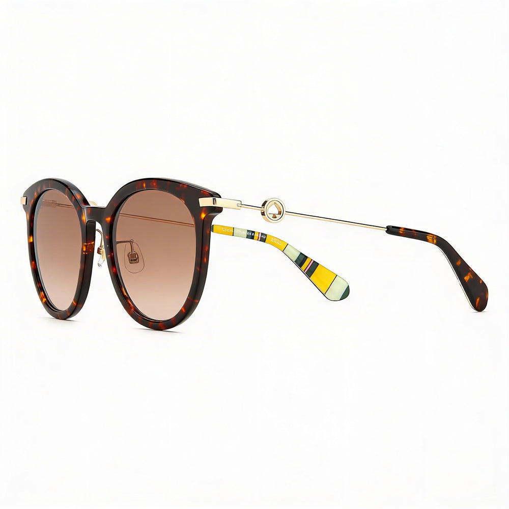 Gafas de sol de plástico Keesey/G/S para mujer de Kate Spade New York, color marrón habana degradado, protección UV, 53 mm