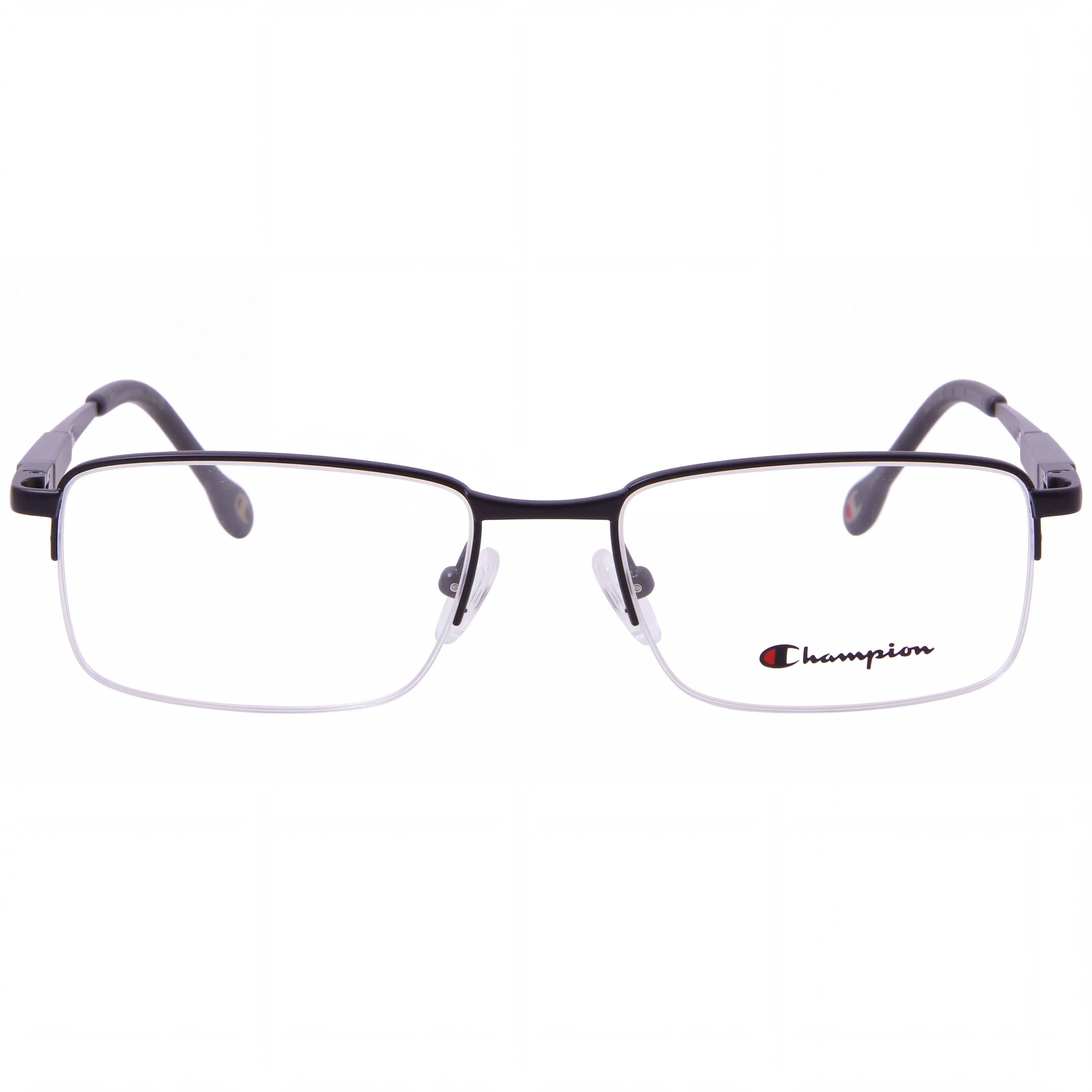 Champion 1016 Unisex Black Metal Rectangle Shape Frame Eyewear with Clear Polycarbonate Lenses 51mm, Photo 2