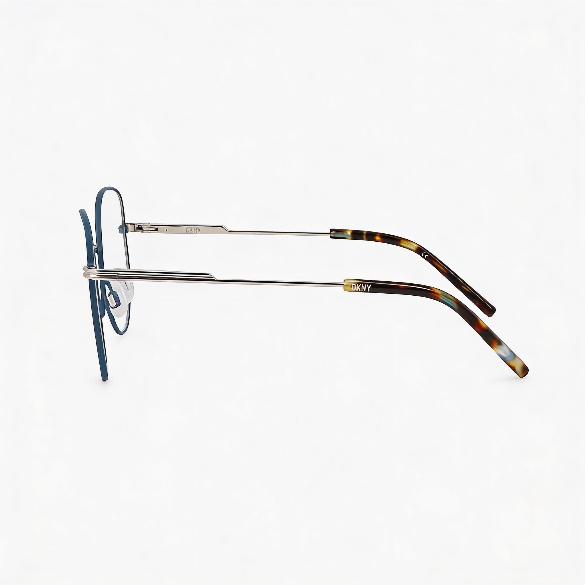 Gafas de sol DKNY DK1034 para mujer, estilo casual, con montura metálica y lentes de policarbonato no polarizadas, color verde azulado/plateado, 51 mm, Photo 3