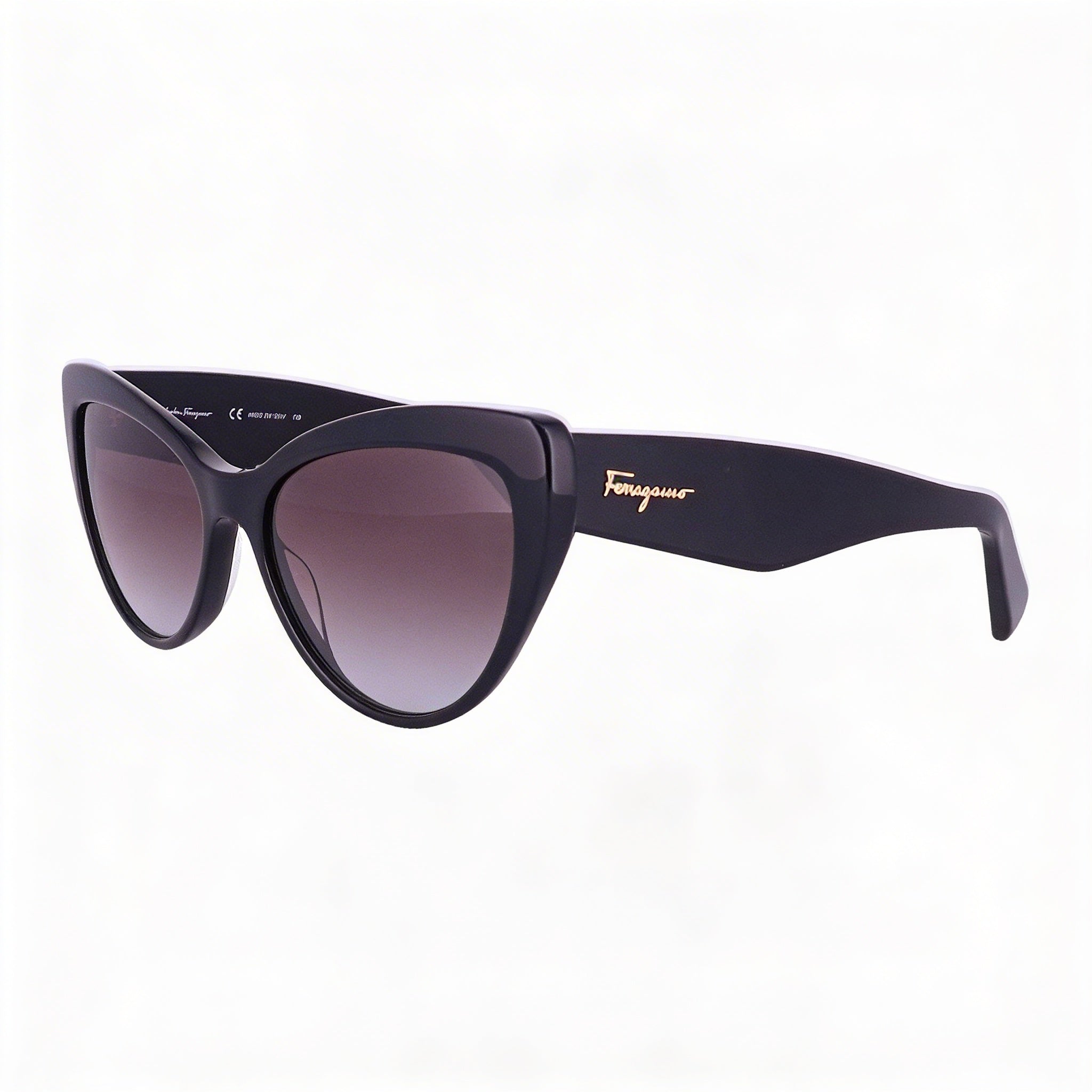 Salvatore Ferragamo SF 930S Women's Black Plastic Cat Eye Gradient Grey Non-Polarized UV Protected 56mm Sunglasses, Photo 3
