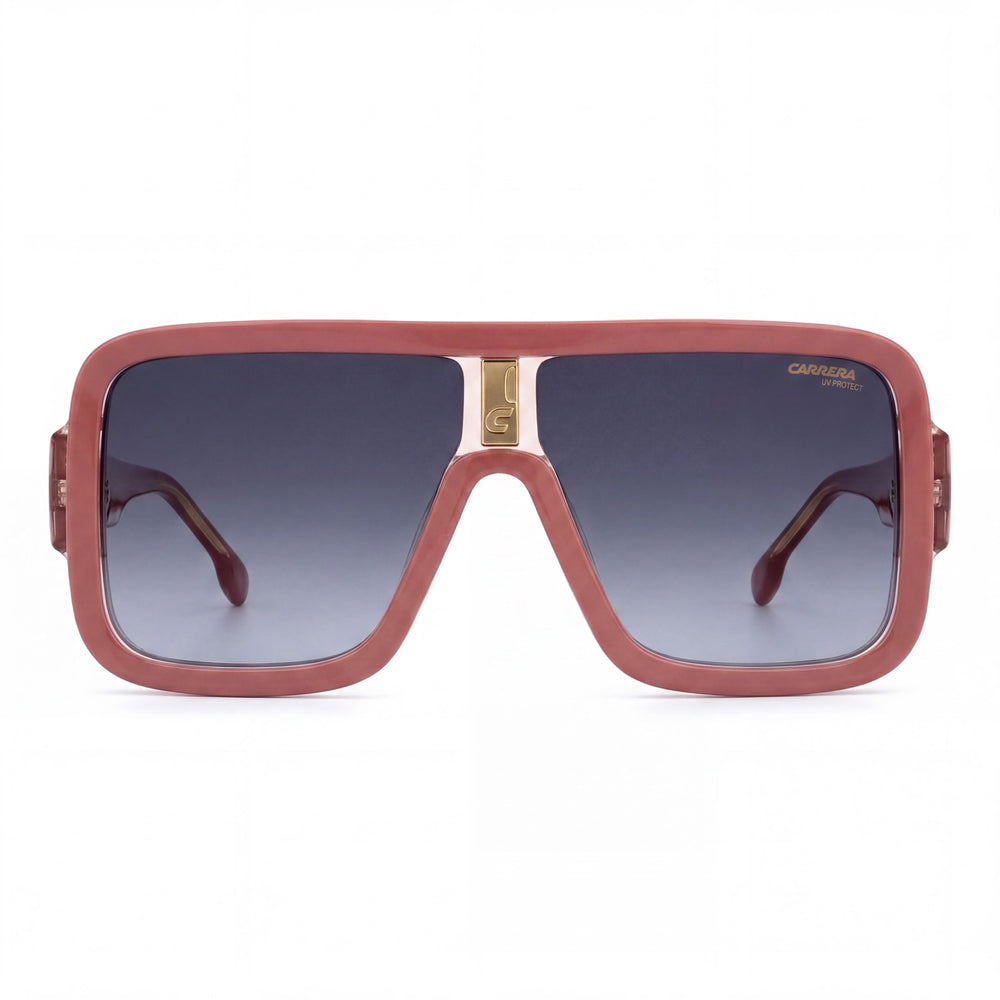 Gafas de sol Carrera Flaglab 14 para hombre, acetato, rosa, beige, gris oscuro, sombreado, policarbonato, no polarizadas, protección UV, 62 mm