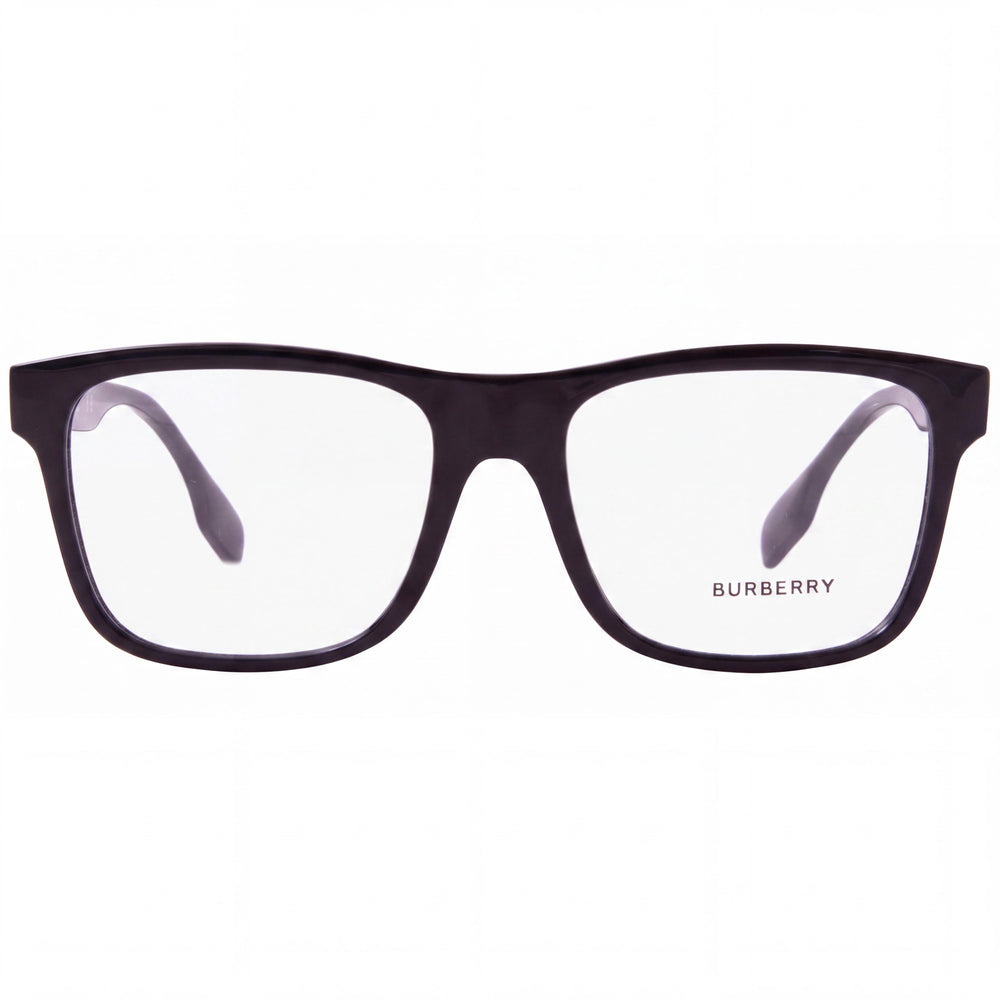 BURBERRY Be 2353 Gafas de hombre de montura completa cuadradas de plástico con lentes transparentes de policarbonato Negras 55mm