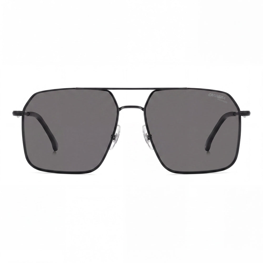 Carrera Casual Men's Matte Black Stainless Steel Grey Polarized UV 400 Sunglasses 59-16-145
