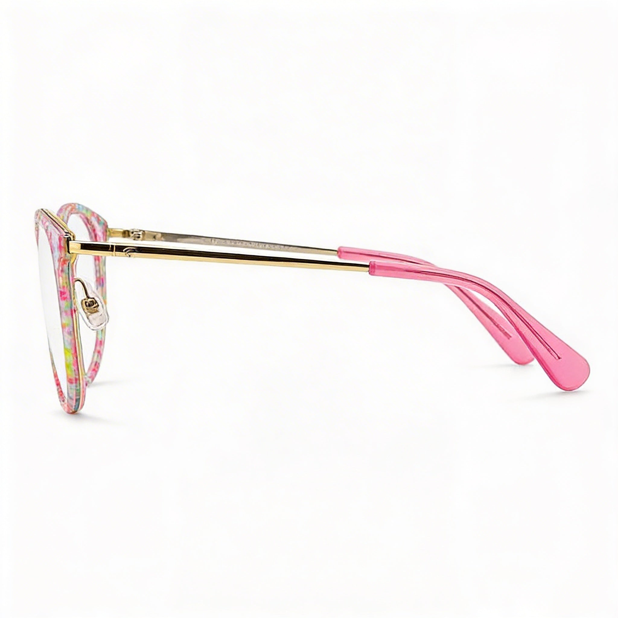 kate spade new york Modern Women's Cat Eye Stainless Steel Eyeglasses in Purple Pattern Blue 52, Photo 3