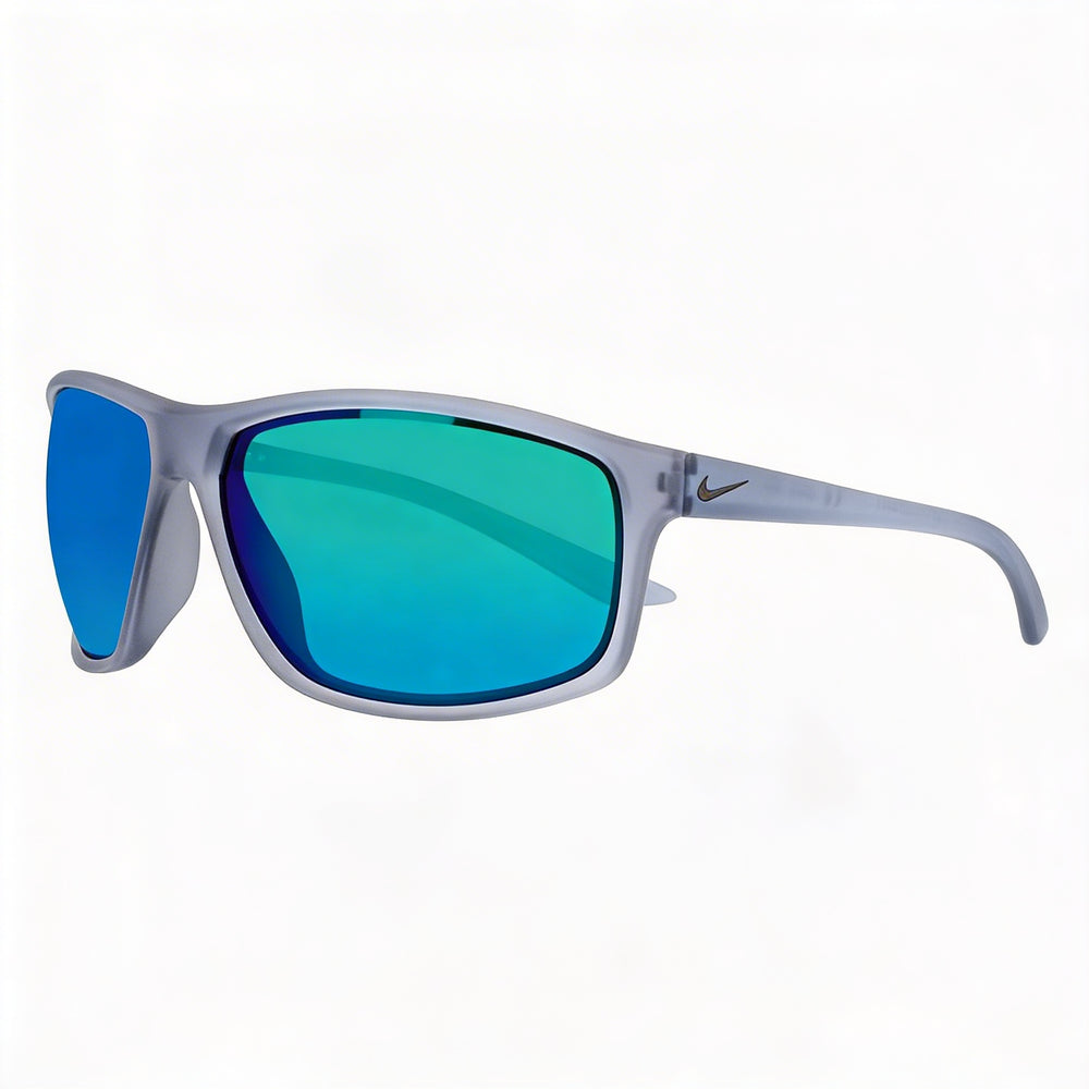 Nike Adrenaline M EV1113 Unisex Matte Wolf Grey Nylon Wrap Green Mirror Non-Polarized 100% UV Sunglasses 66mm