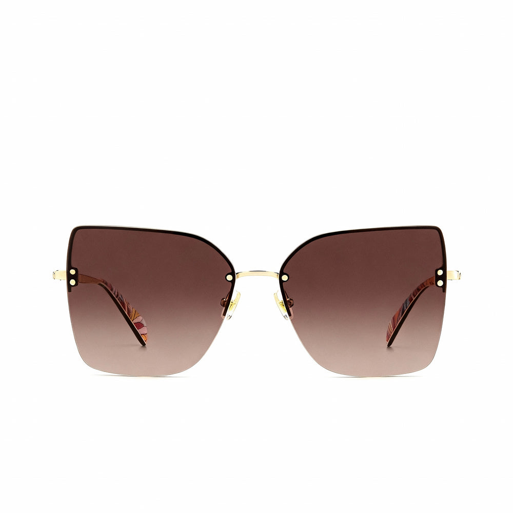 Gafas de sol Kate Spade New York Contemporary para mujer, de acero inoxidable, color marrón dorado, sin polarizar, con protección UV y sombreado marrón de 58 mm