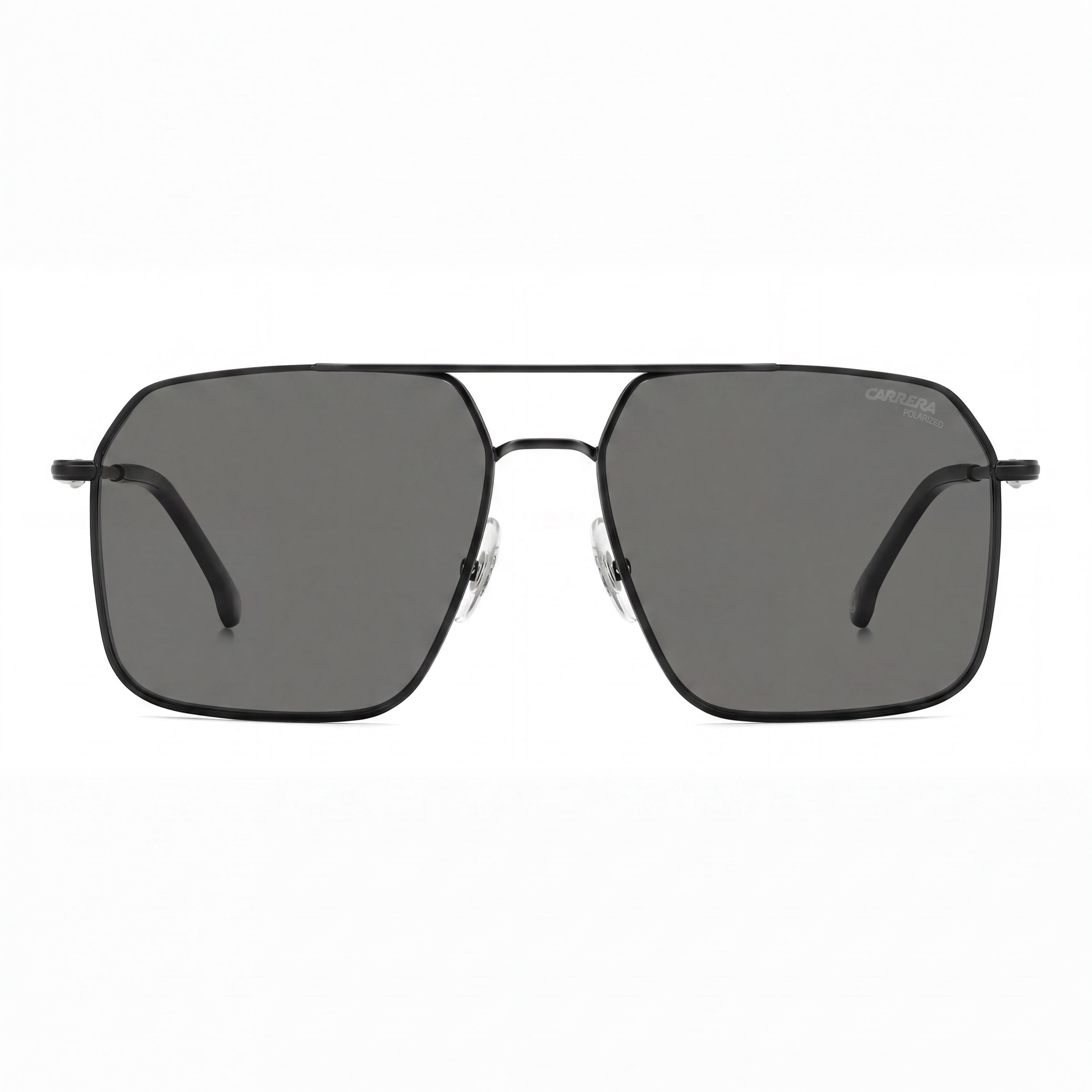 Gafas de sol Carrera Casual para hombre con montura de acero inoxidable en negro mate, lentes polarizadas grises UV 400 59-16-145, Photo 2