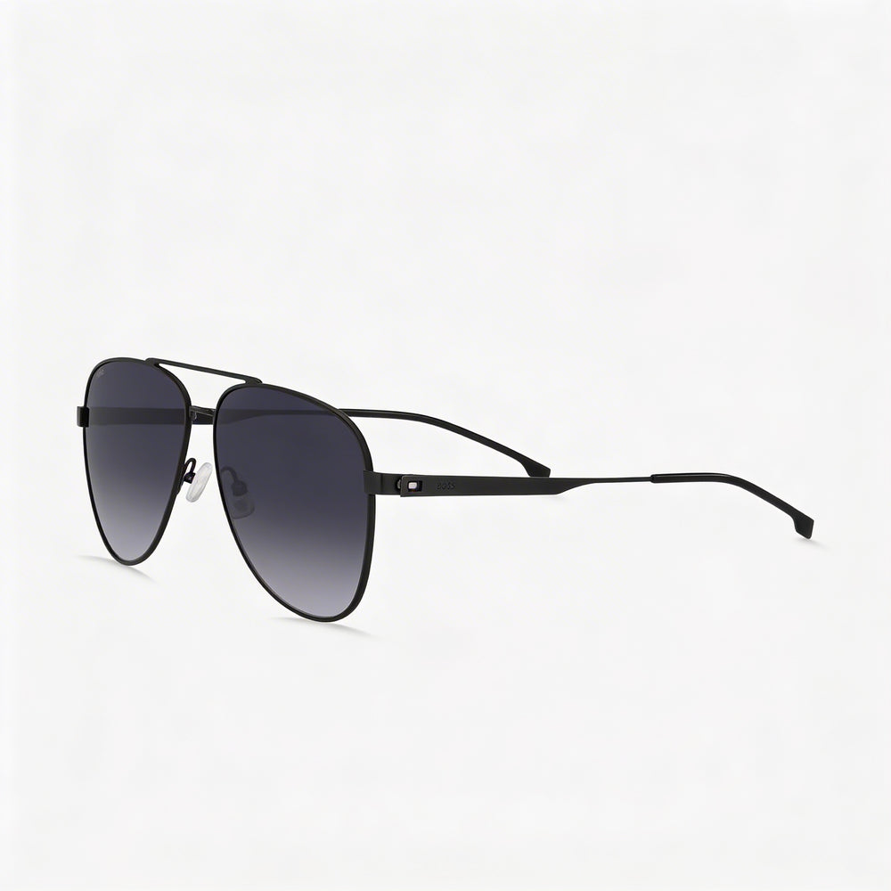 HUGO BOSS BLACK Modern Men's Stainless Steel Matte Dark Ruthenium Non-Polarized UV Protection Sunglasses 60mm