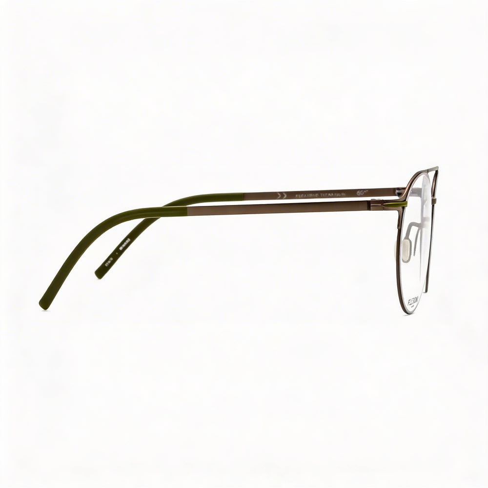 Gafas unisex Flexon B2003 con montura de acetato, color bronce claro y lentes con protección UV, 52 mm