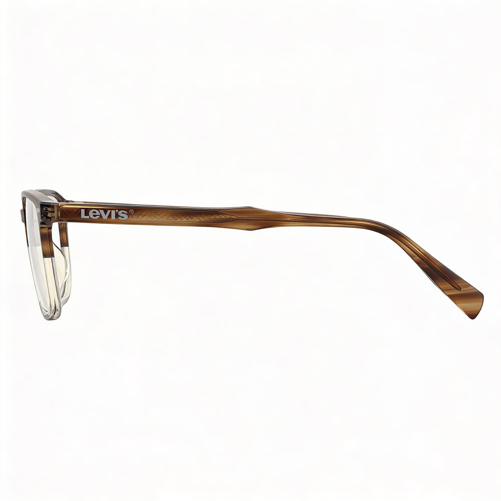 Gafas graduadas Levi's para hombre, de plástico, con montura de cuerno marrón, sin montura óptica, 54-19-145