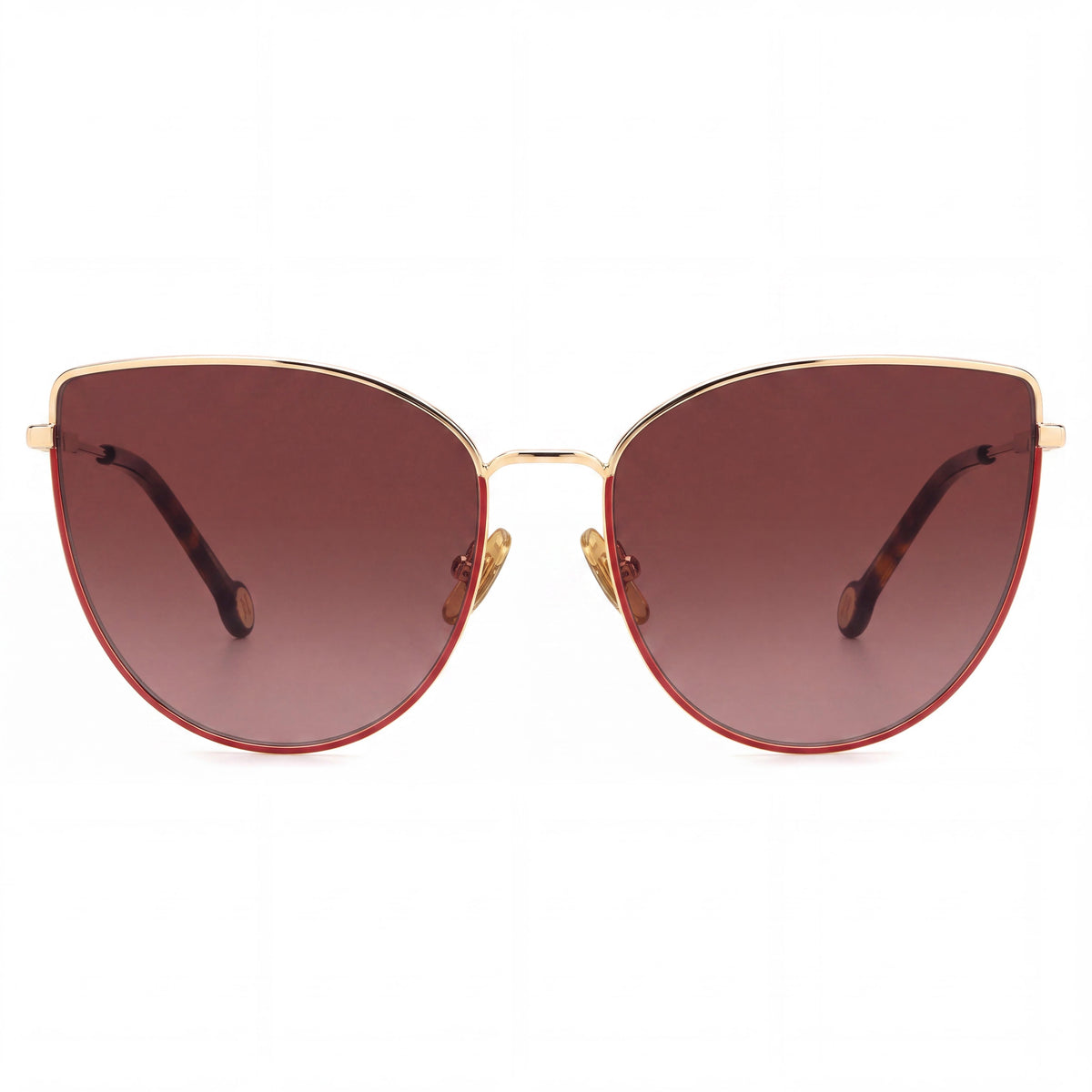 Gafas de sol Carolina Herrera casual para mujer, metal dorado y rojo sombreado, lentes no polarizadas doradas y rojas, 82-92% UV, 59 mm, Photo 2