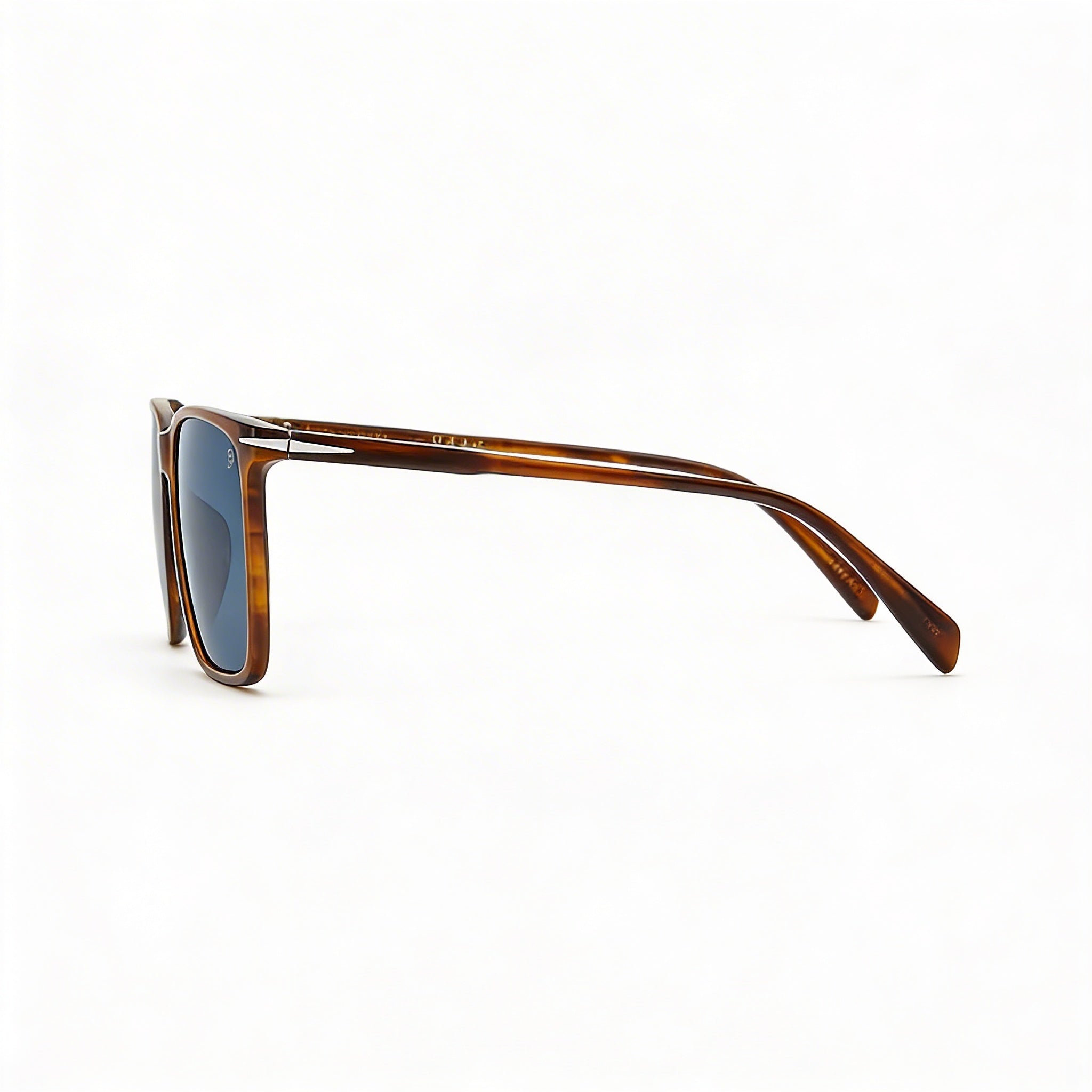 David Beckham DB 1145/G/S Casual Men's Brown Horn Light Acetate Blue Lens Sunglasses 58mm, Photo 3