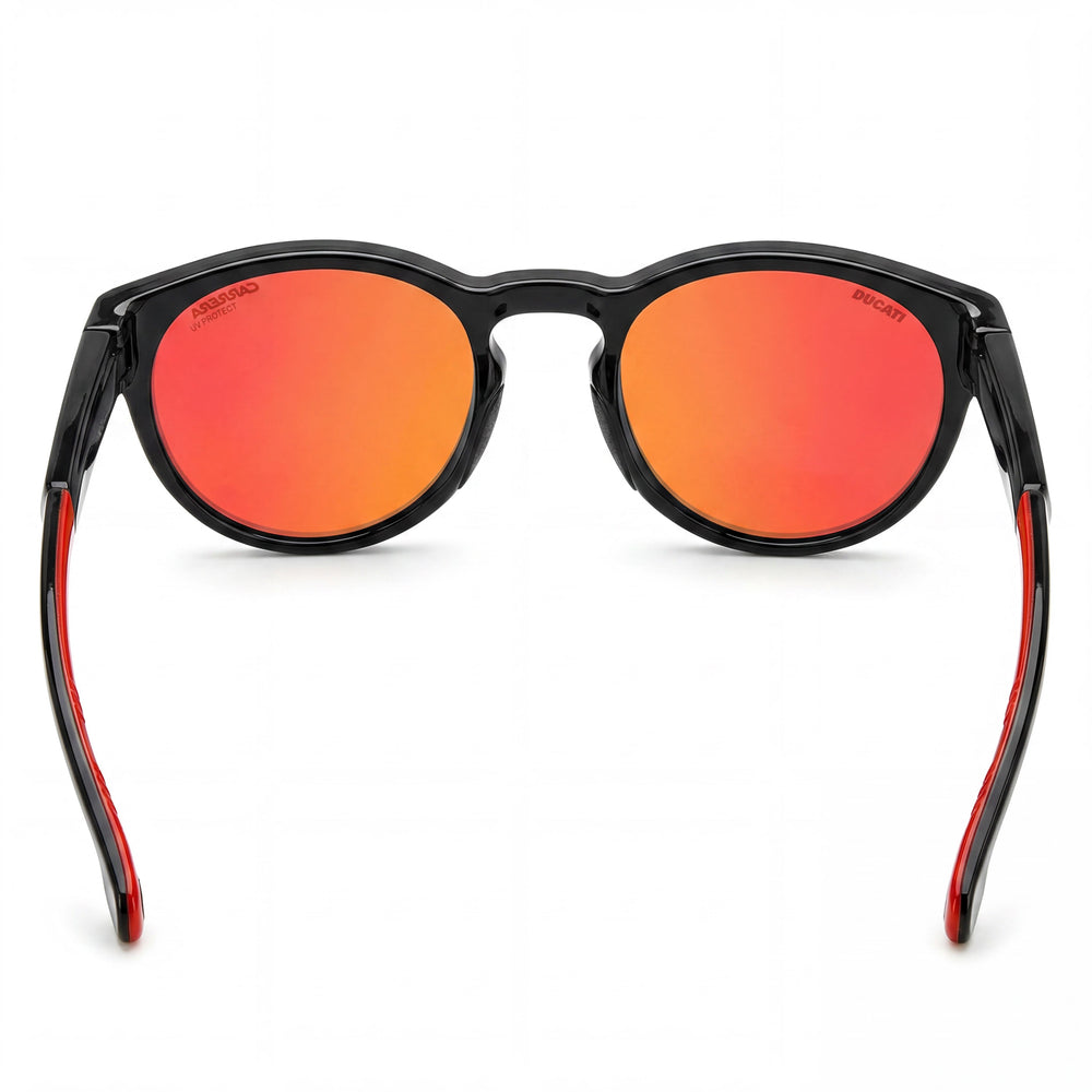 Gafas de sol unisex Carrera Carduc 012/s, deportivas, redondas, de propionato, color negro y multicolor, lentes UV de espejo negro y rojo, 51 mm