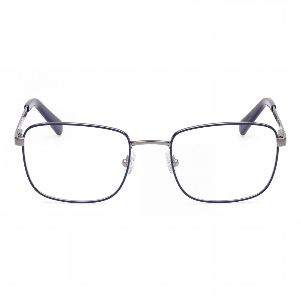 GUESS Casual Men's Blue Metal Frame Eyeglasses with Plastic Lenses, 52mm Lens, 20mm Bridge, 145mm Temple