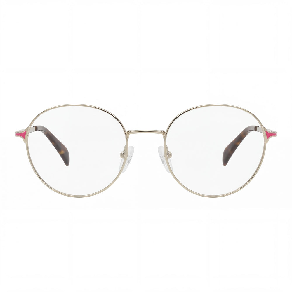 Gafas de vista TOUS Classic para mujer en acero inoxidable dorado claro con lentes transparentes de demostración, graduadas, 51 mm