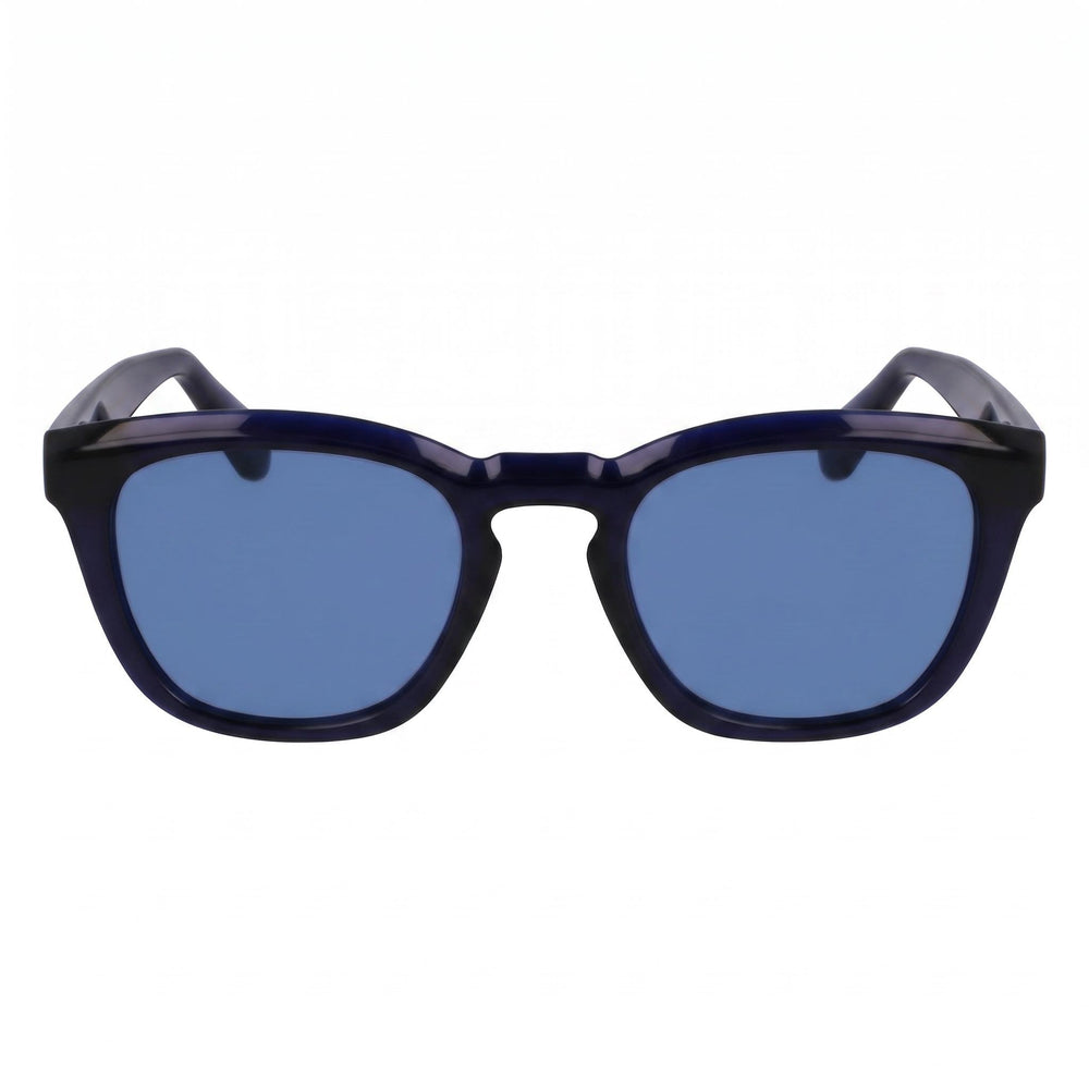 Ferragamo Men's Sf2040se Rectangular Transparent Blue Titanium Frame UV 400 Sunglasses 50-21-145