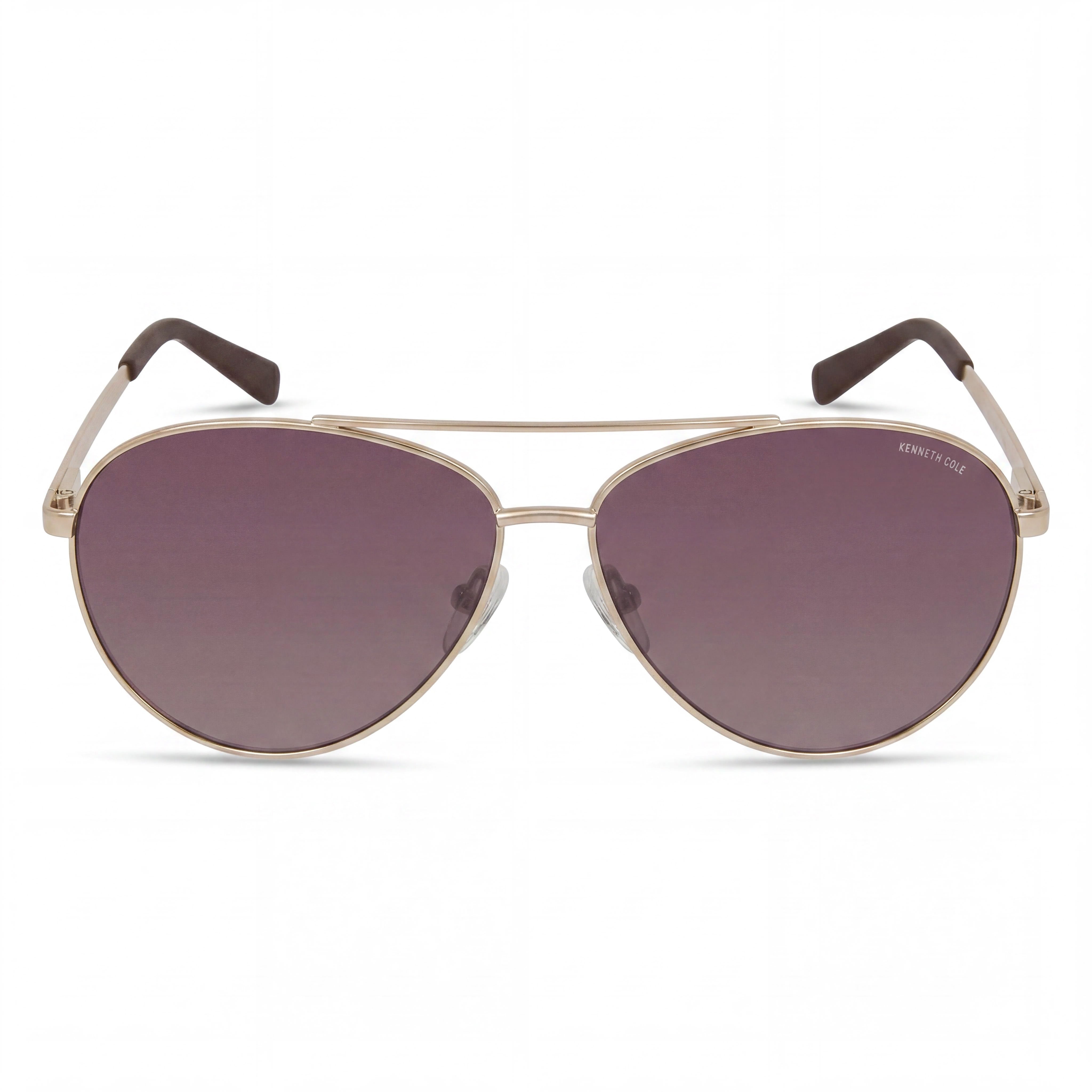 Kenneth Cole Women's Kc6333g Gold Metal Sunglasses with Brown Mirror Lenses, 63mm, UV Protected, Photo 2