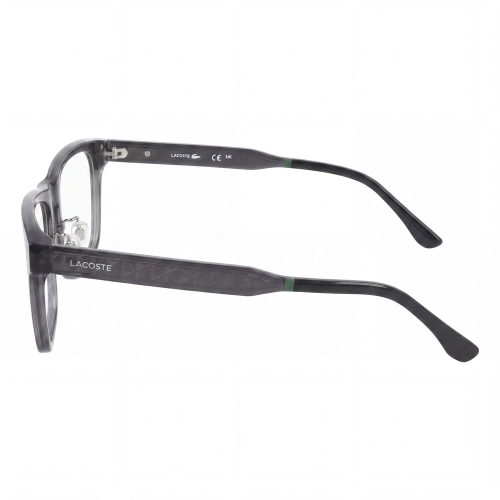 Gafas LACOSTE L2994lb unisex con montura transparente gris oscuro de acetato, lente de 52 mm, puente de 18 mm y patilla de 145 mm