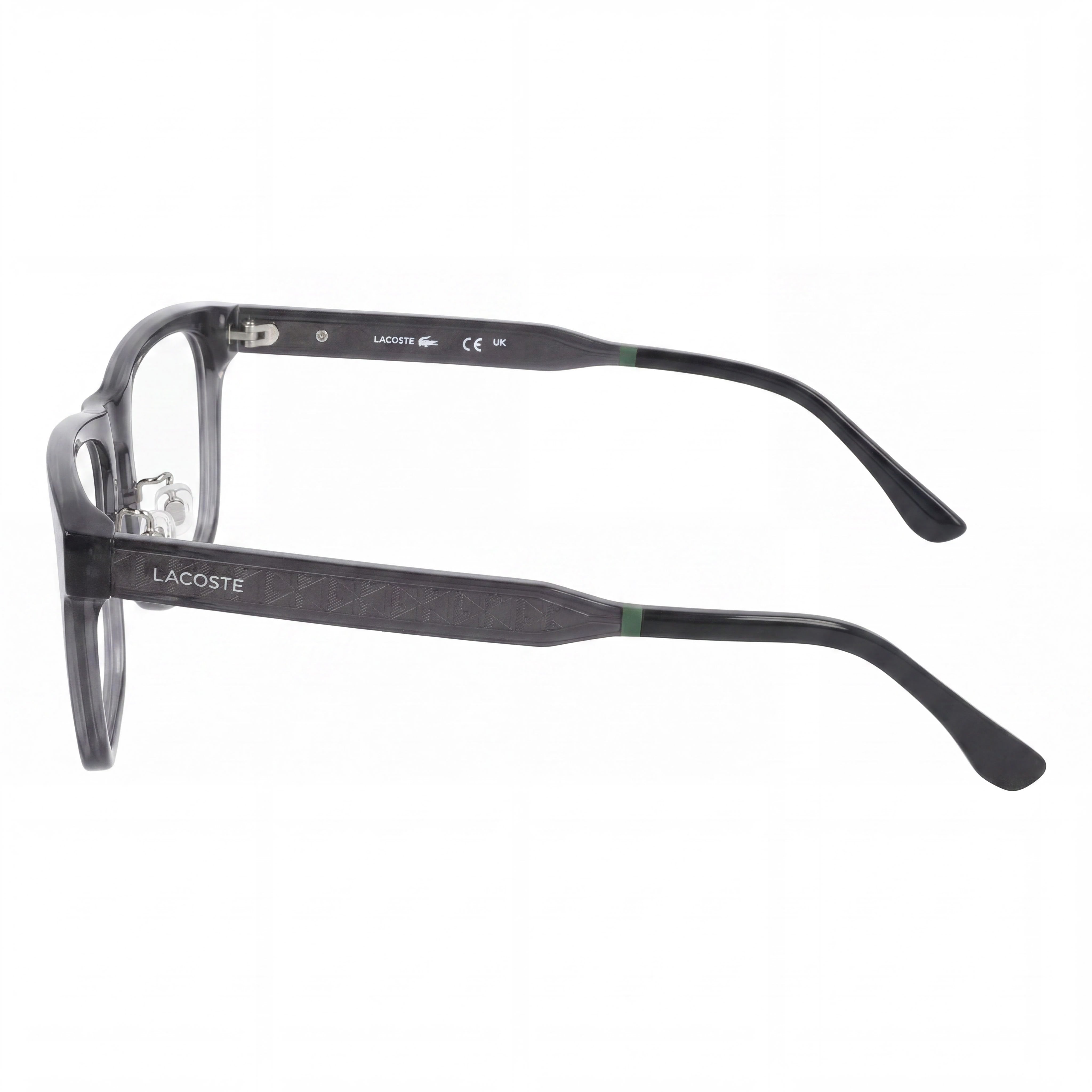 LACOSTE L2994lb Unisex Transparent Dark Grey Acetate Frame Eyewear with 52mm Lens, 18mm Bridge, 145mm Temple, Photo 2