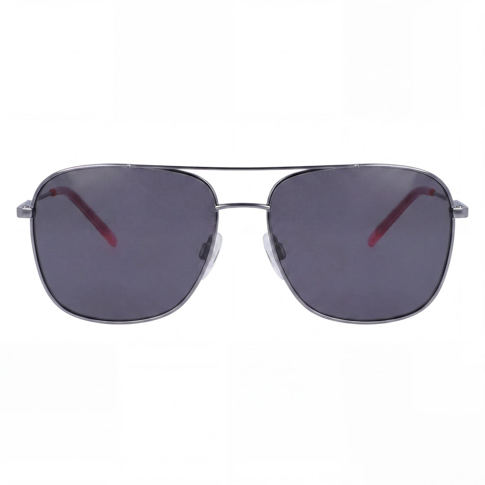 DKNY Square Women's Metal 100% UV Protection Sunglasses, Gunmetal Neon Pink Frame with Solid Smoke Lenses, 58mm