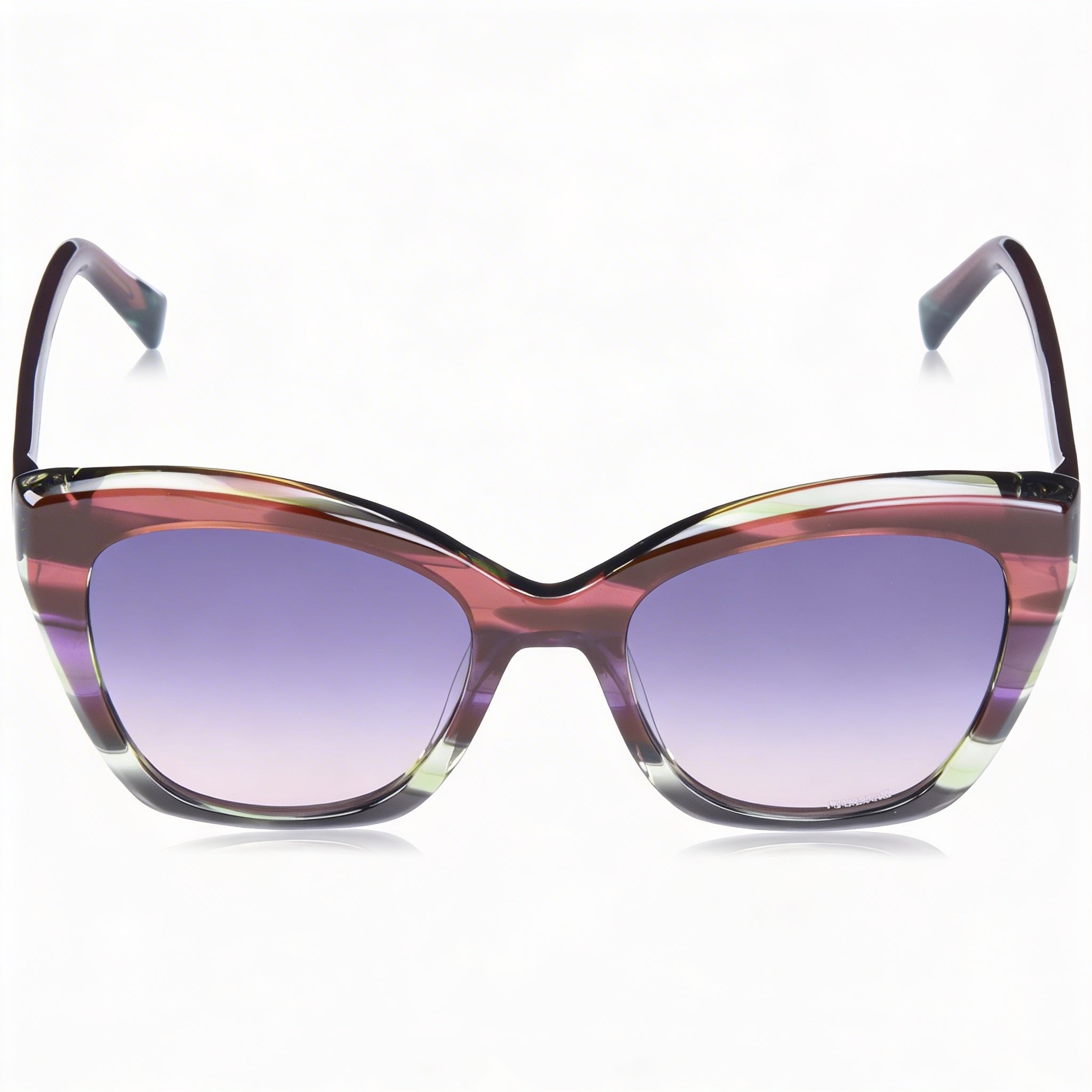 M Missoni Classic Women's Cat Eye Acetate UV Protection Sunglasses, Violet Brown Horn Gradient Purple, 54mm, Photo 3