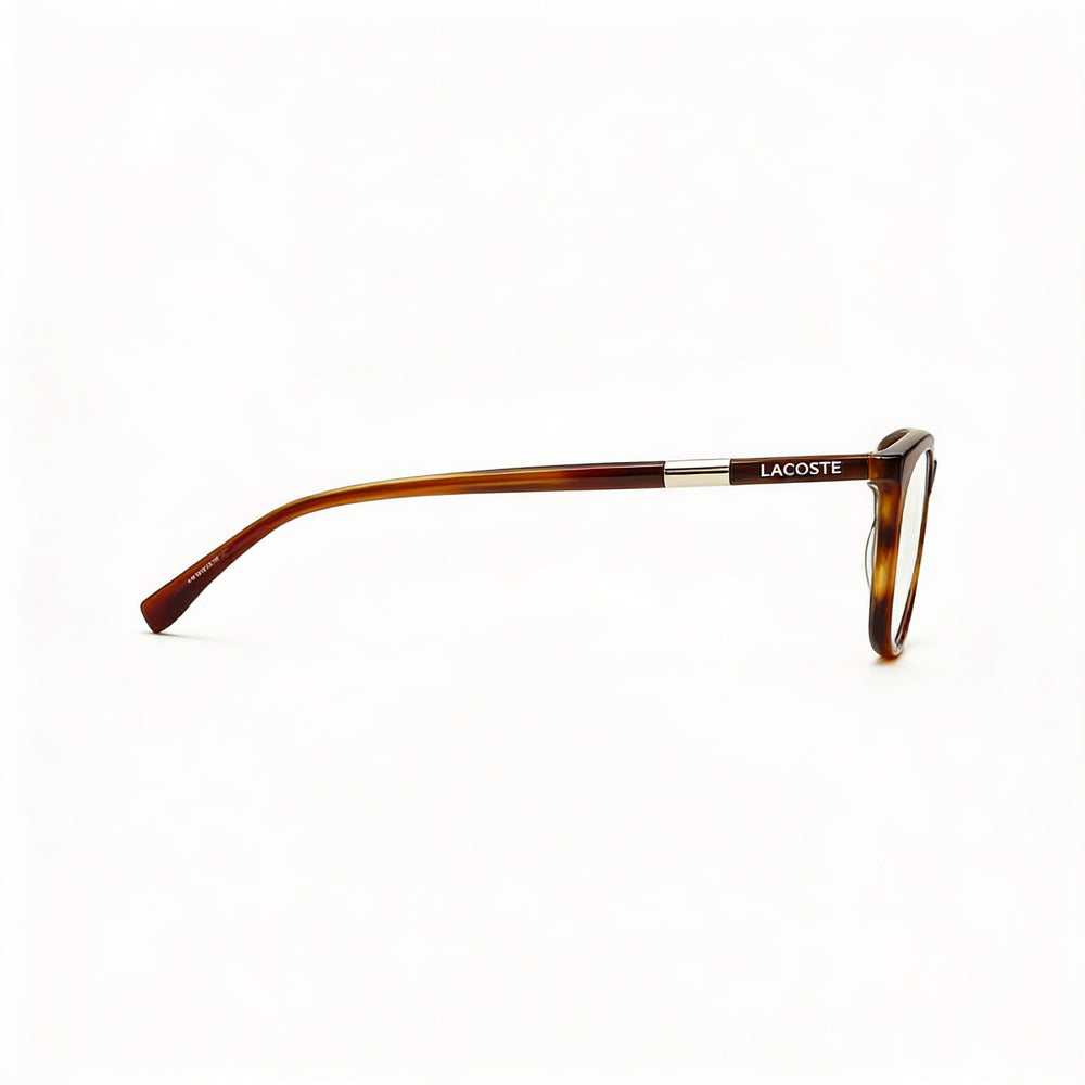 Gafas Lacoste Casual Havana de acetato para mujer, ancho de lente: 57 mm, puente: 18 mm, patilla: 145 mm