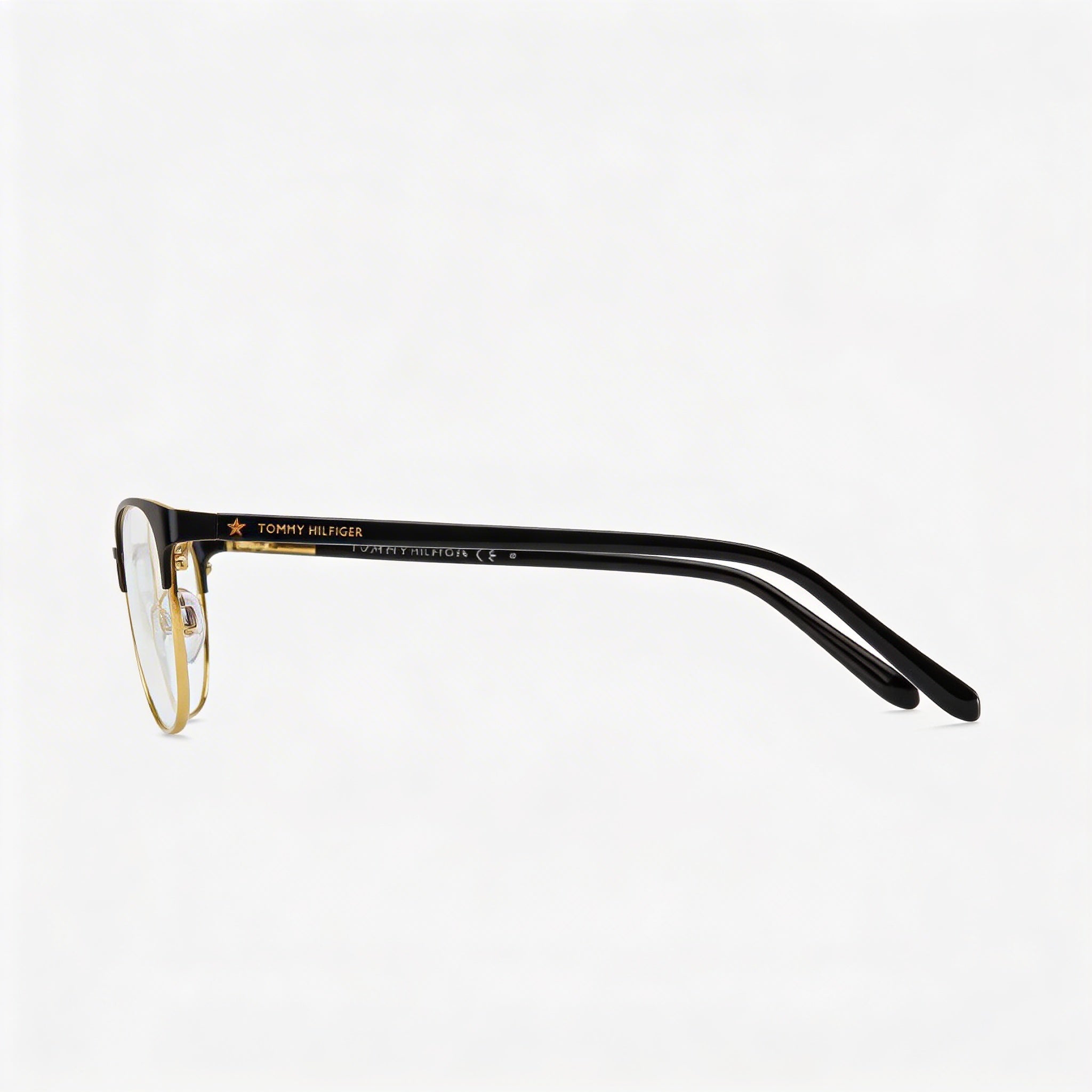 Monturas ópticas Tommy Hilfiger Th 1749 para mujer de acero aleado negro mate de 53 mm - Lentes de demostración transparentes, listas para graduar, Photo 3