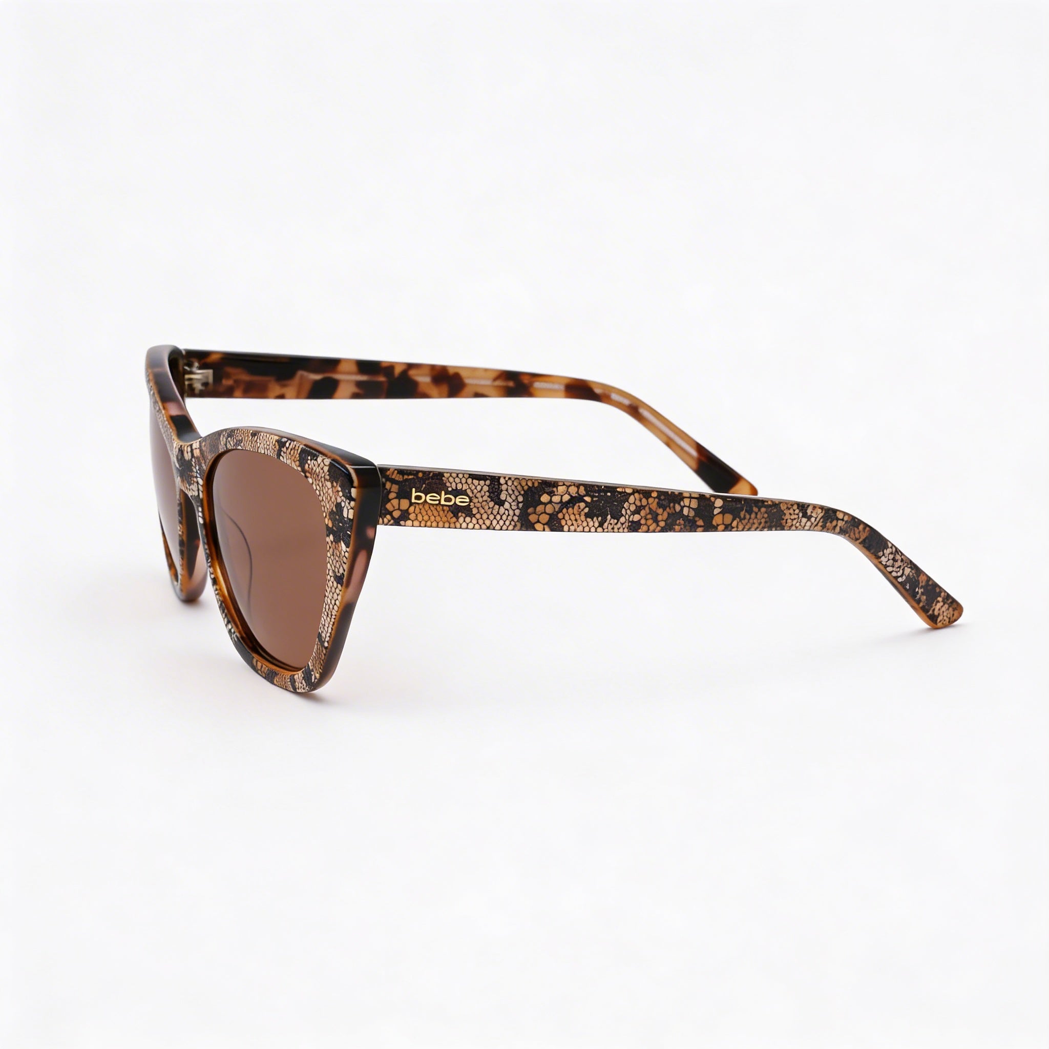bebe Bb7254 Women's Brown Acetate Frame Eyewear with UV Protected Non-Polarized Lenses 56-17-140, Photo 3