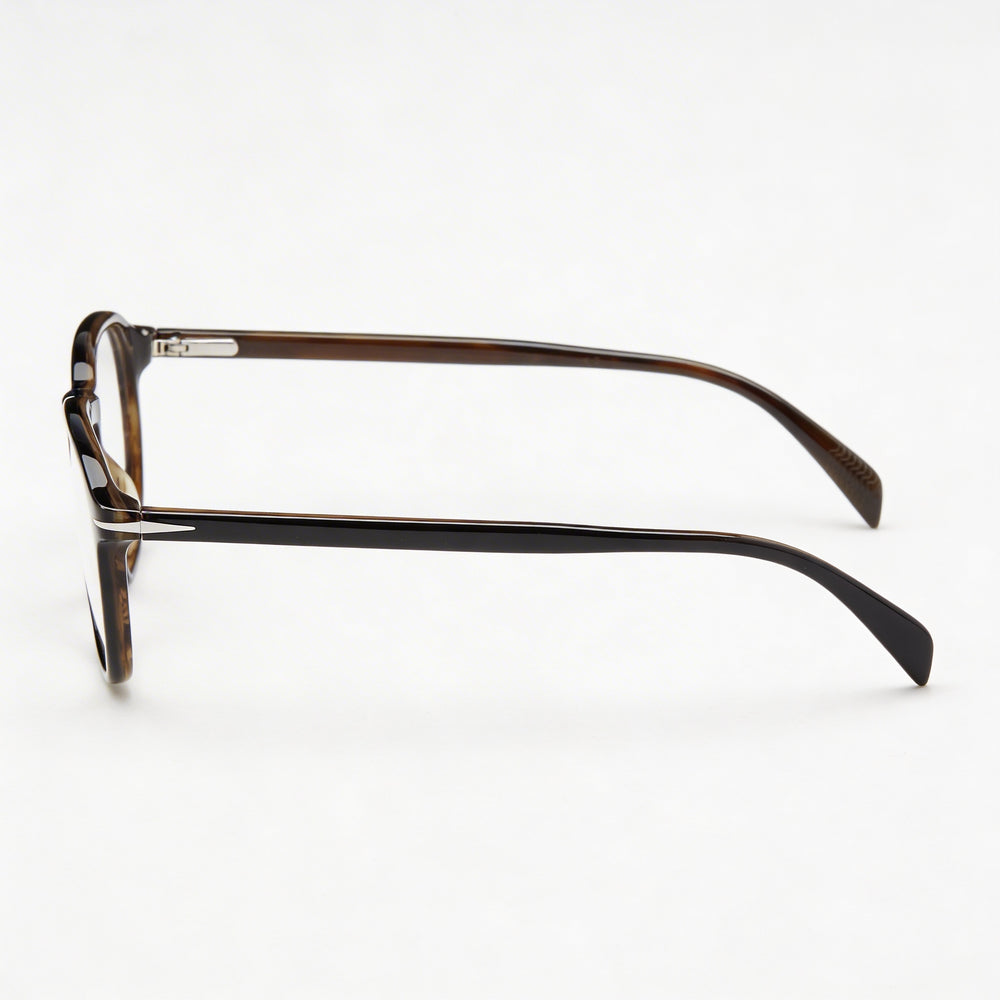 Gafas de sol David Beckham DB 1084 para hombre, con montura de plástico marrón y rayas negras, lentes transparentes de 51 mm