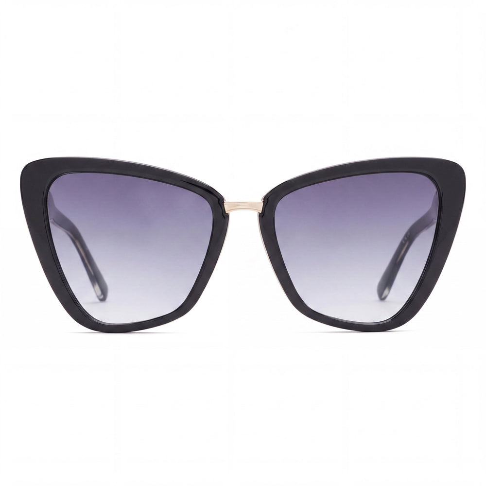 QUAY AUSTRALIA ALL TALK Gafas de sol para mujer, montura combinada ojo de gato, no polarizadas, en color negro humo, 153-20-145mm