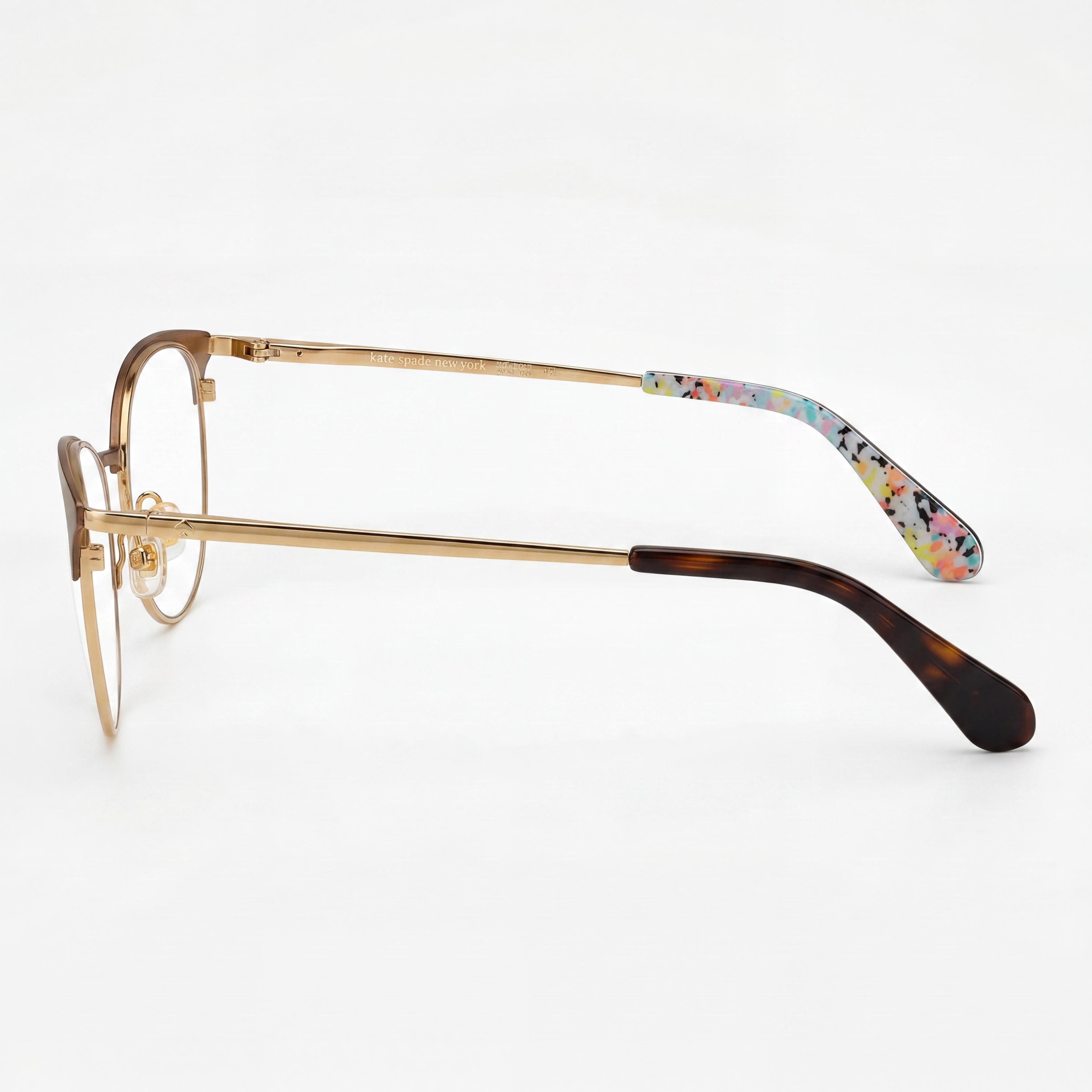 kate spade new york Izabel/G Women's Cat Eye Matte Brown Gold Stainless Steel Optical Eyeglasses 53mm, Photo 3