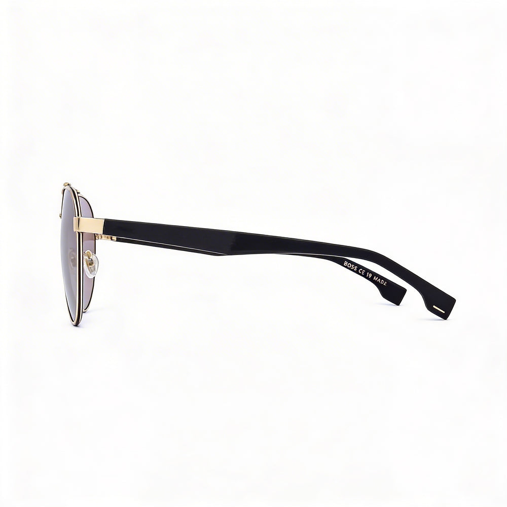 Hugo Boss Modern Unisex Gold Black Yellow Blue Shaded Alloy Steel Frame Polycarbonate Lens 60mm UV Protection