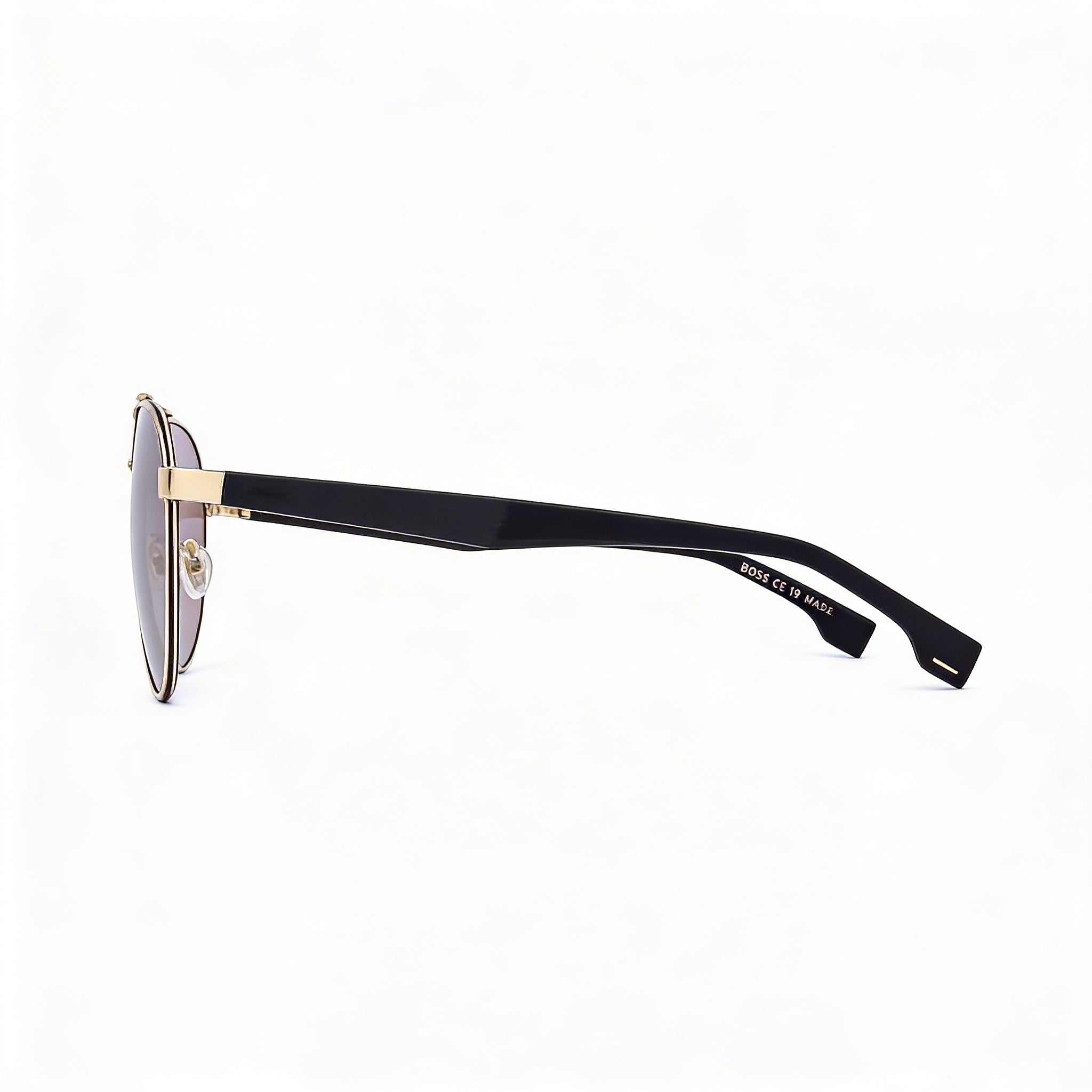 Hugo Boss Modern Unisex Gold Black Yellow Blue Shaded Alloy Steel Frame Polycarbonate Lens 60mm UV Protection, Photo 2