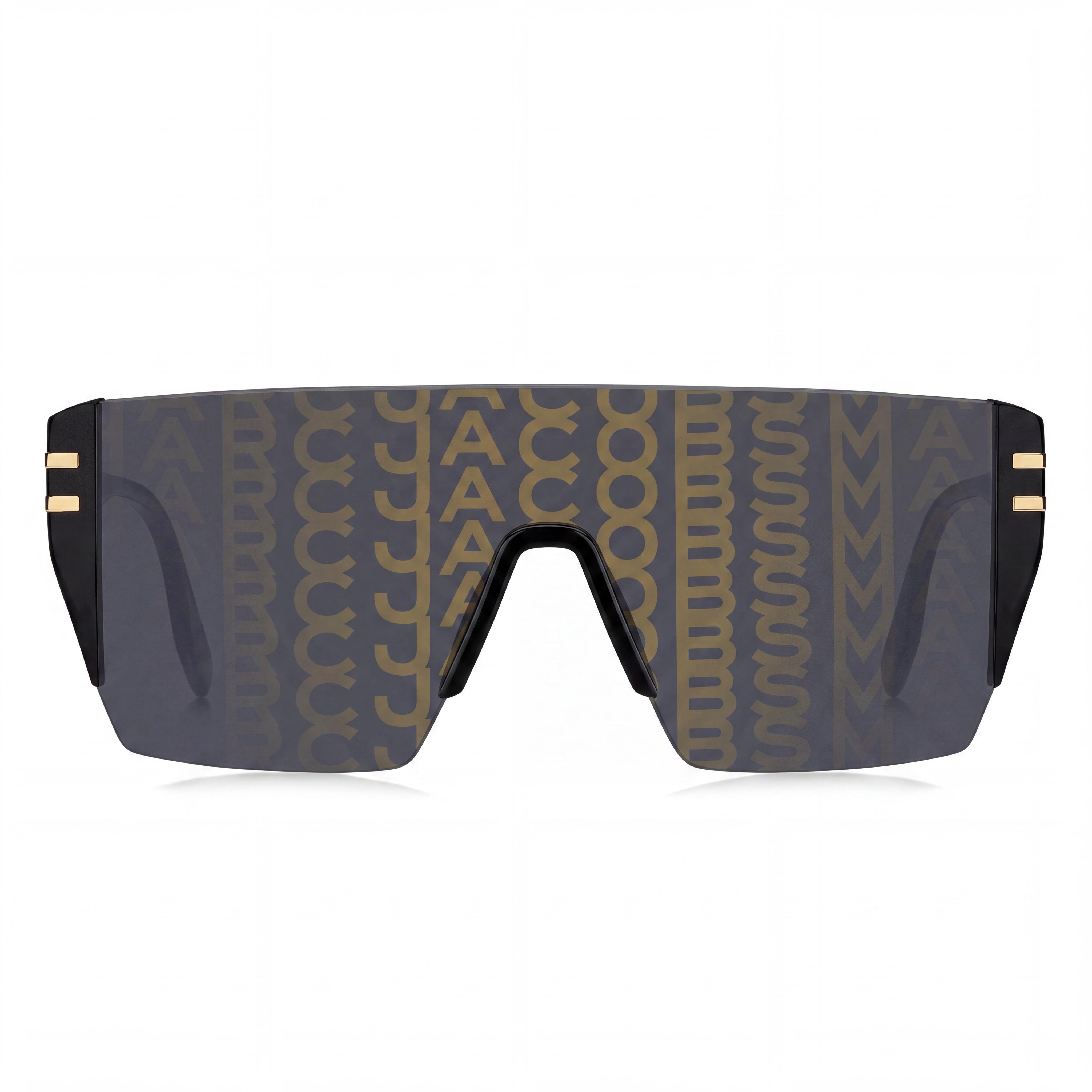 Marc Jacobs Marc 712/S Men's Gold Pattern Black/Grey Acetate Mask UV Protection Sunglasses 99-01-145, Photo 2