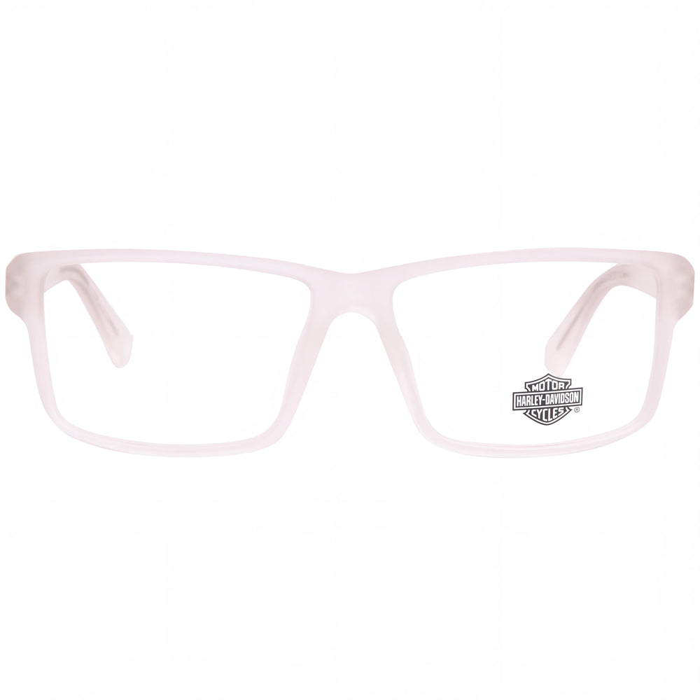 Harley-Davidson HD0982 Men's Plastic Full Rim Rectangle Crystal Black Eyeglasses, Clear Demo Lenses, Prescription Ready 55-15-145mm