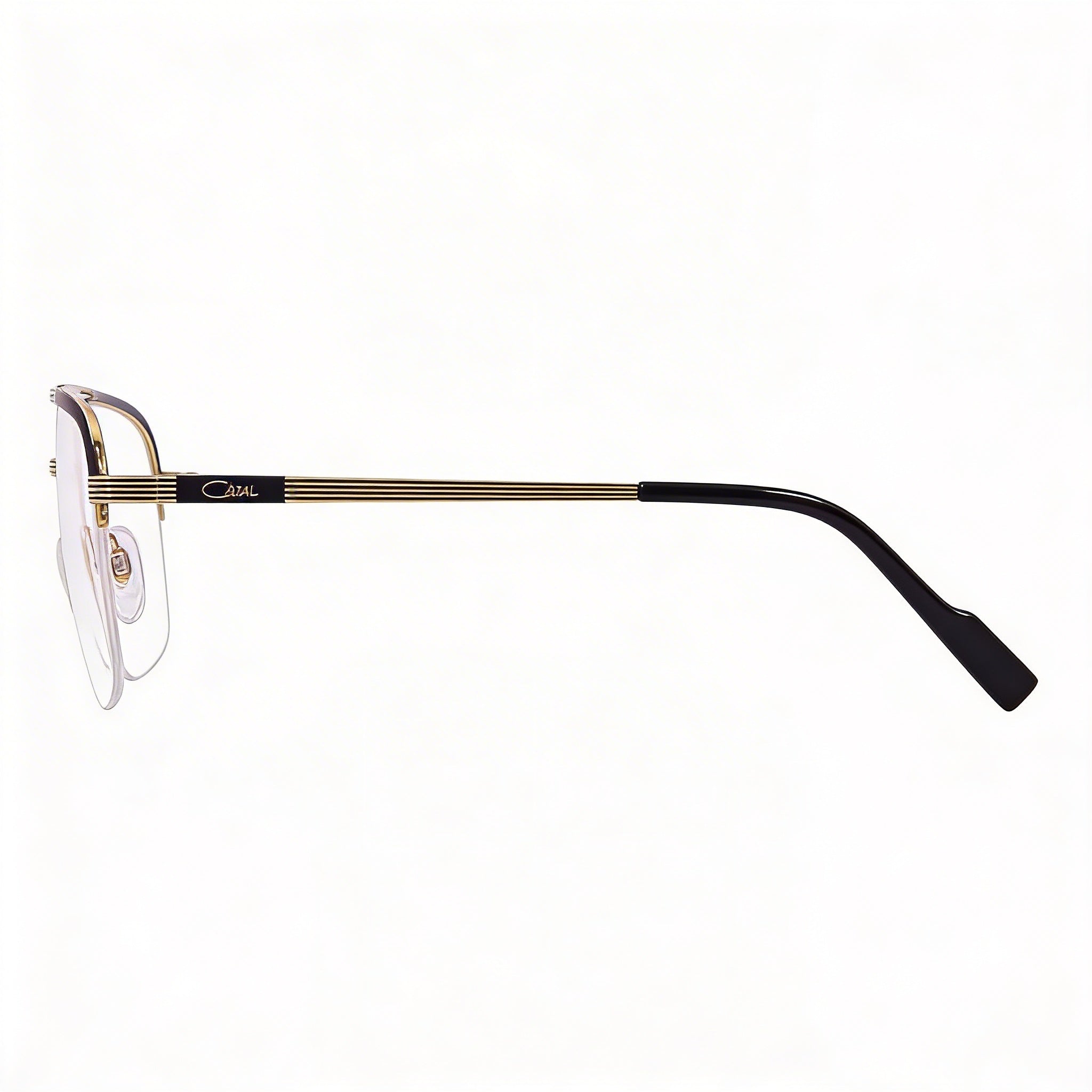 Cazal 7095 Men's Eyeglasses with Black Gold Titanium Semi Rim Square Shape Frame 57mm, Photo 2