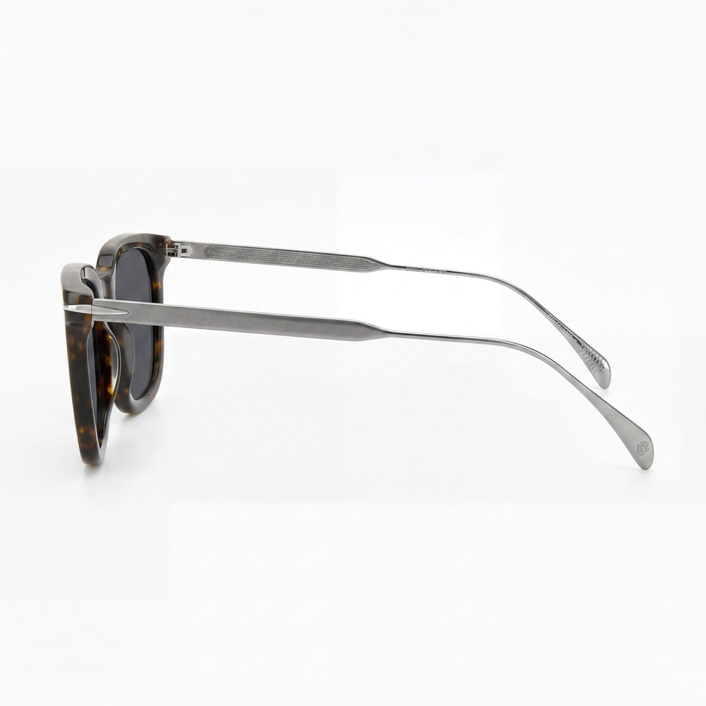 Gafas de sol Beckham Casual de mujer, modelo Habana Dark Ruthenium con montura de acetato y lentes de titanio de 52 mm