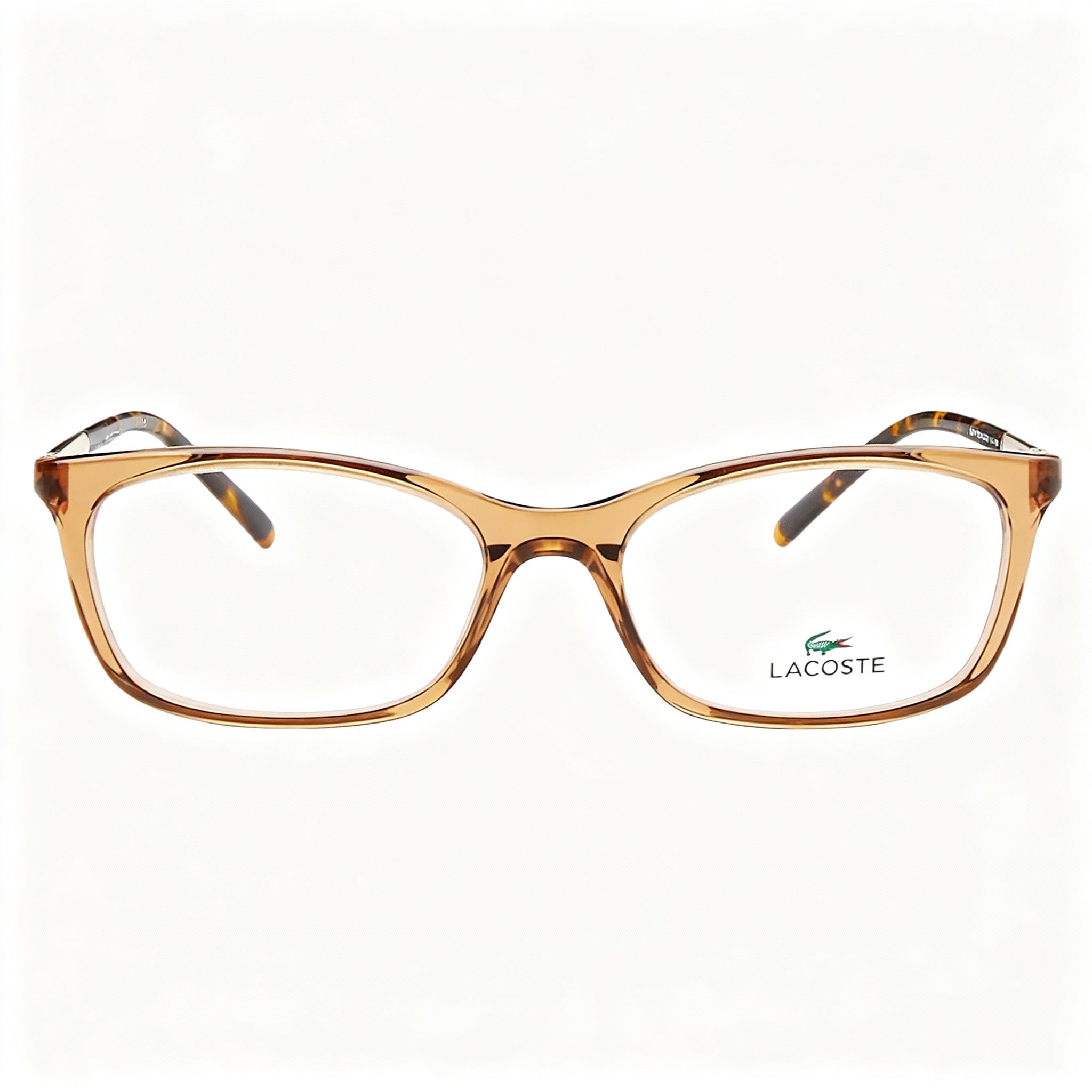 Lacoste L2900 Modern Style Women's Transparent Brown Plastic Frame Eyeglasses, Size 55mm, Photo 3