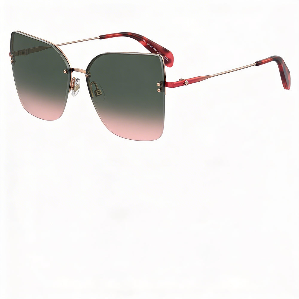kate spade new york ARIELLA/G/S Gafas de sol unisex de protección UV con montura sin aro de acero inoxidable dorado rojo, forma de ojo de gato, degradado burdeos rosa, 58 mm