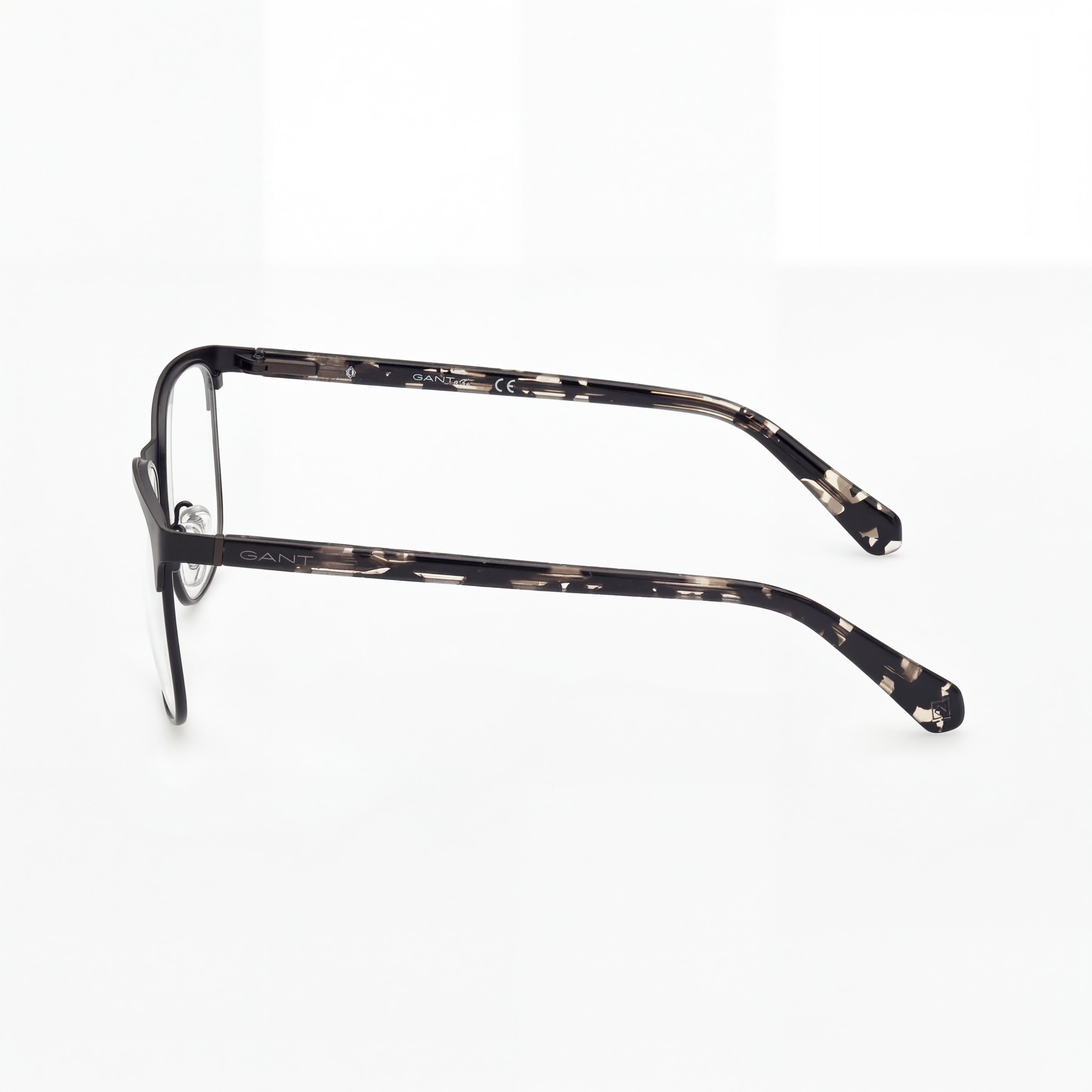 GANT Modern Eyewear for Men, featuring a Matte Black Metal Frame with Polarized Clear Polycarbonate Lenses, 53mm, Photo 3