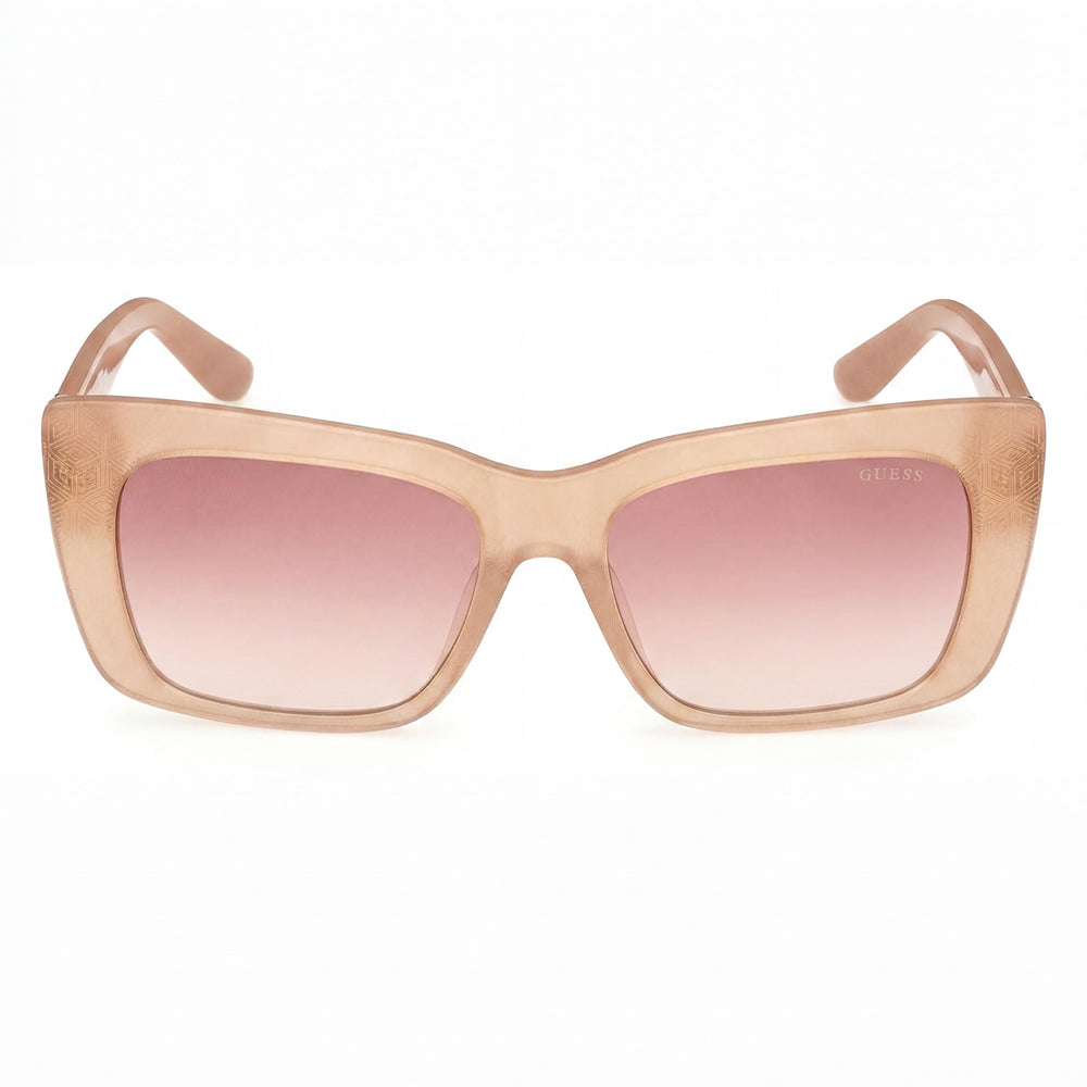 Gafas de sol Guess Cat Eye GU7890 con montura de plástico beige brillante y marrón degradado, 55 mm, 100 % protección UV