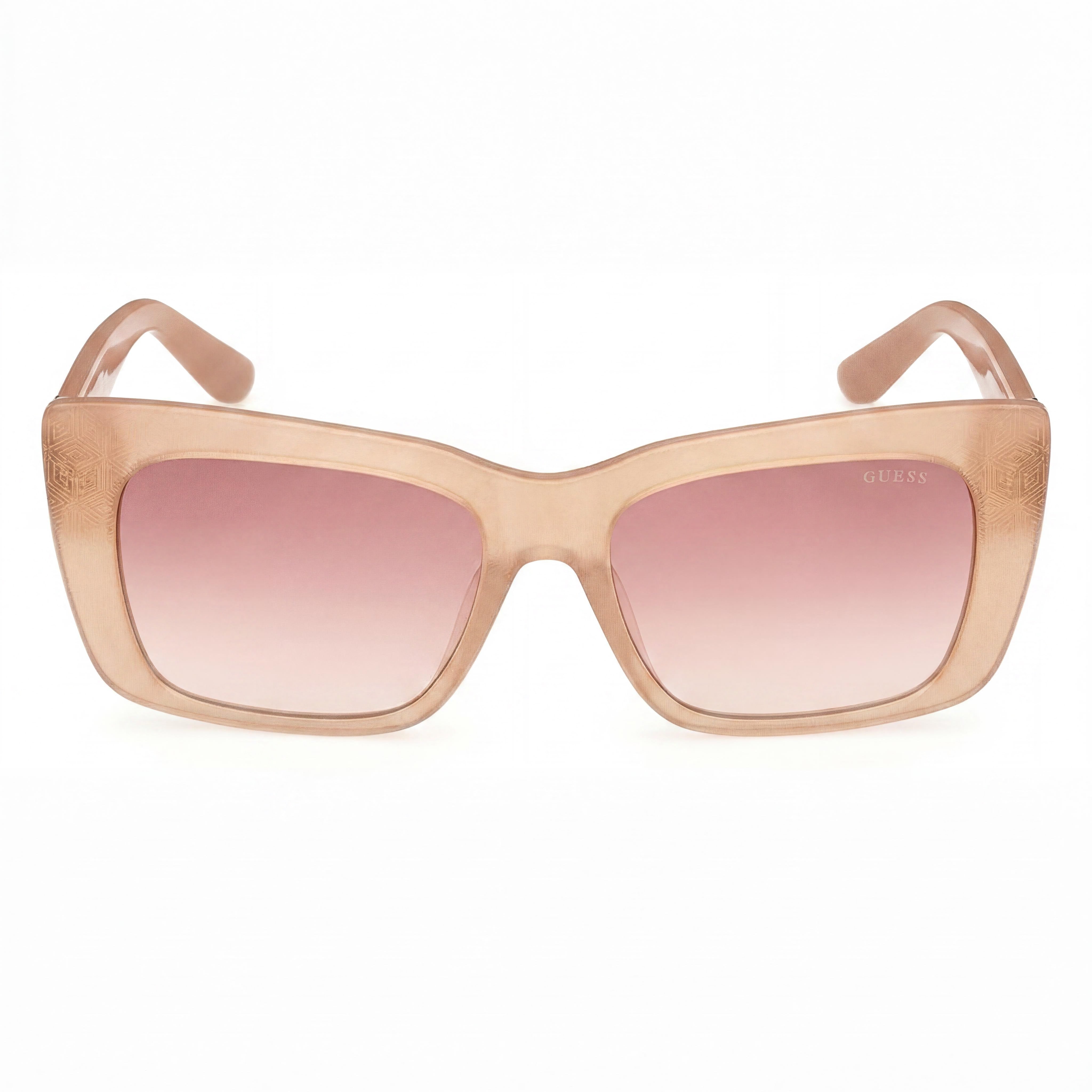 Gafas de sol Guess Cat Eye GU7890 con montura de plástico beige brillante y marrón degradado, 55 mm, 100 % protección UV, Photo 2