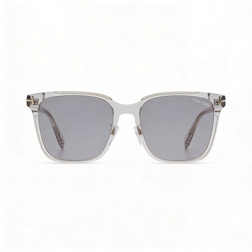 Tom Ford FT0891-K Men's Square Transparent Grey Acetate Smoke UV Protected Sunglasses 55mm